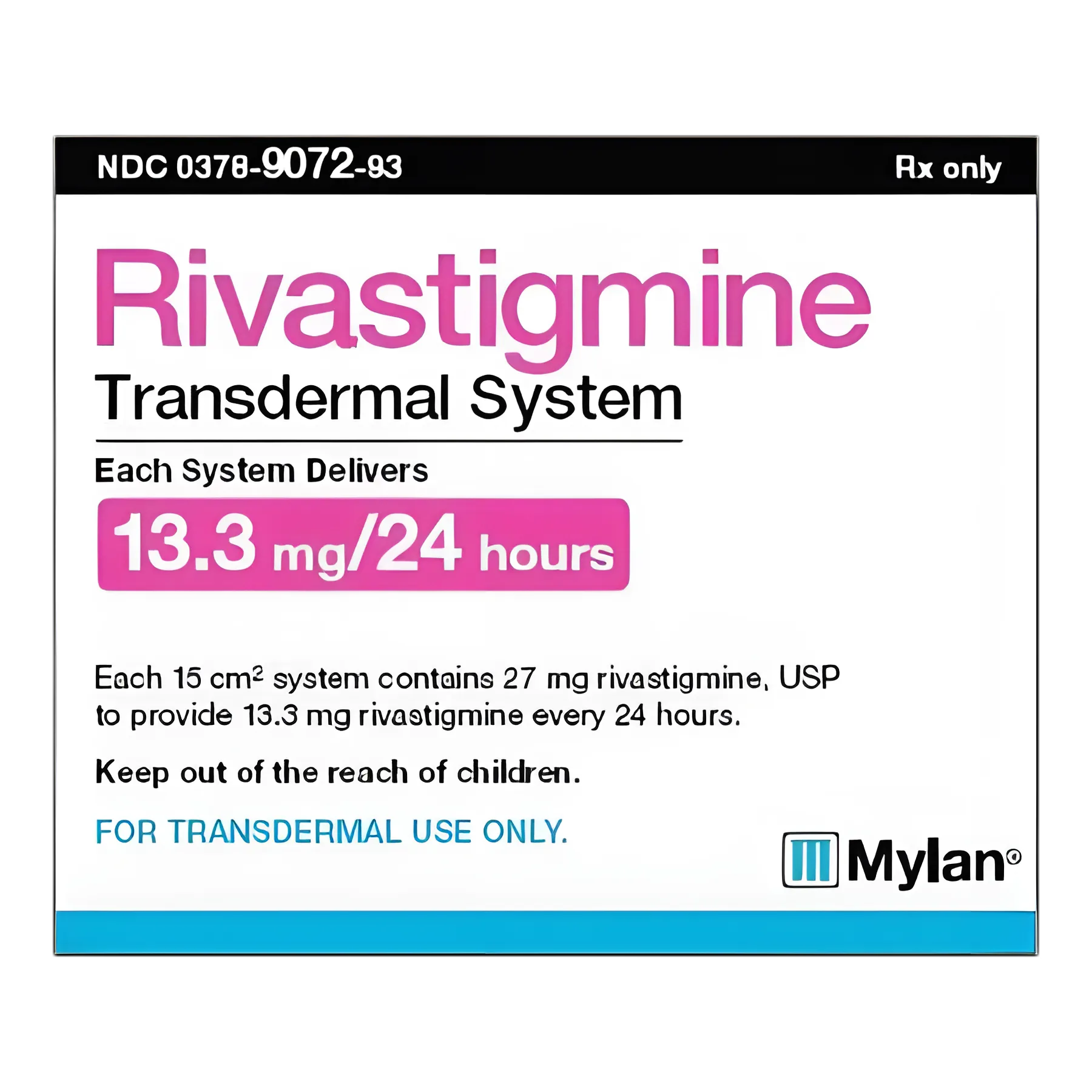 Rivastigmine 13.3 mg Patch for Alzheimer's and Parkinson's - 30 Pack