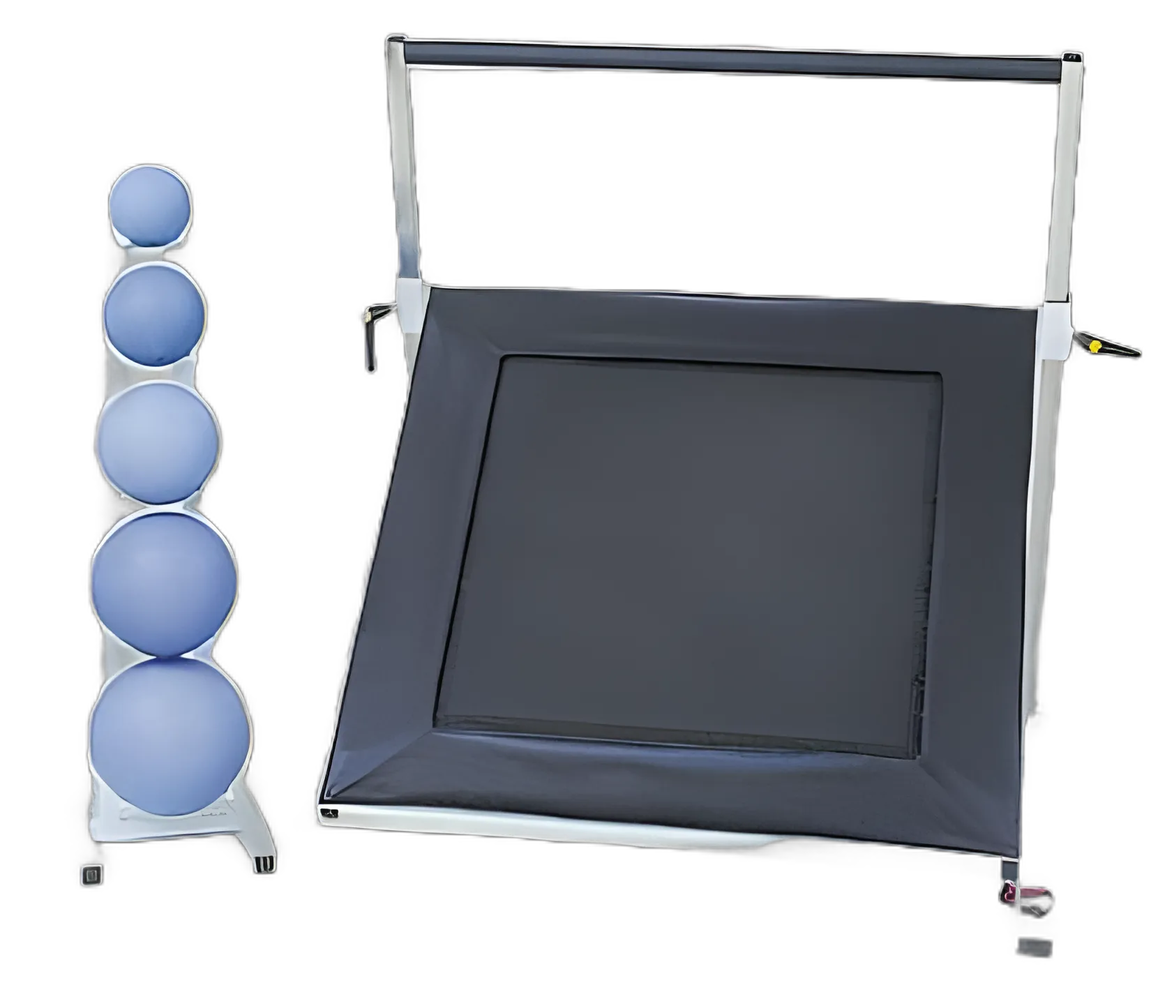 Medicine Ball and Rebounder 5 Piece Set and Storage Rack CanDo® 2 lbs. / 4 lbs. / 7 lbs. / 11 lbs. / 15 lbs. - 10-3131