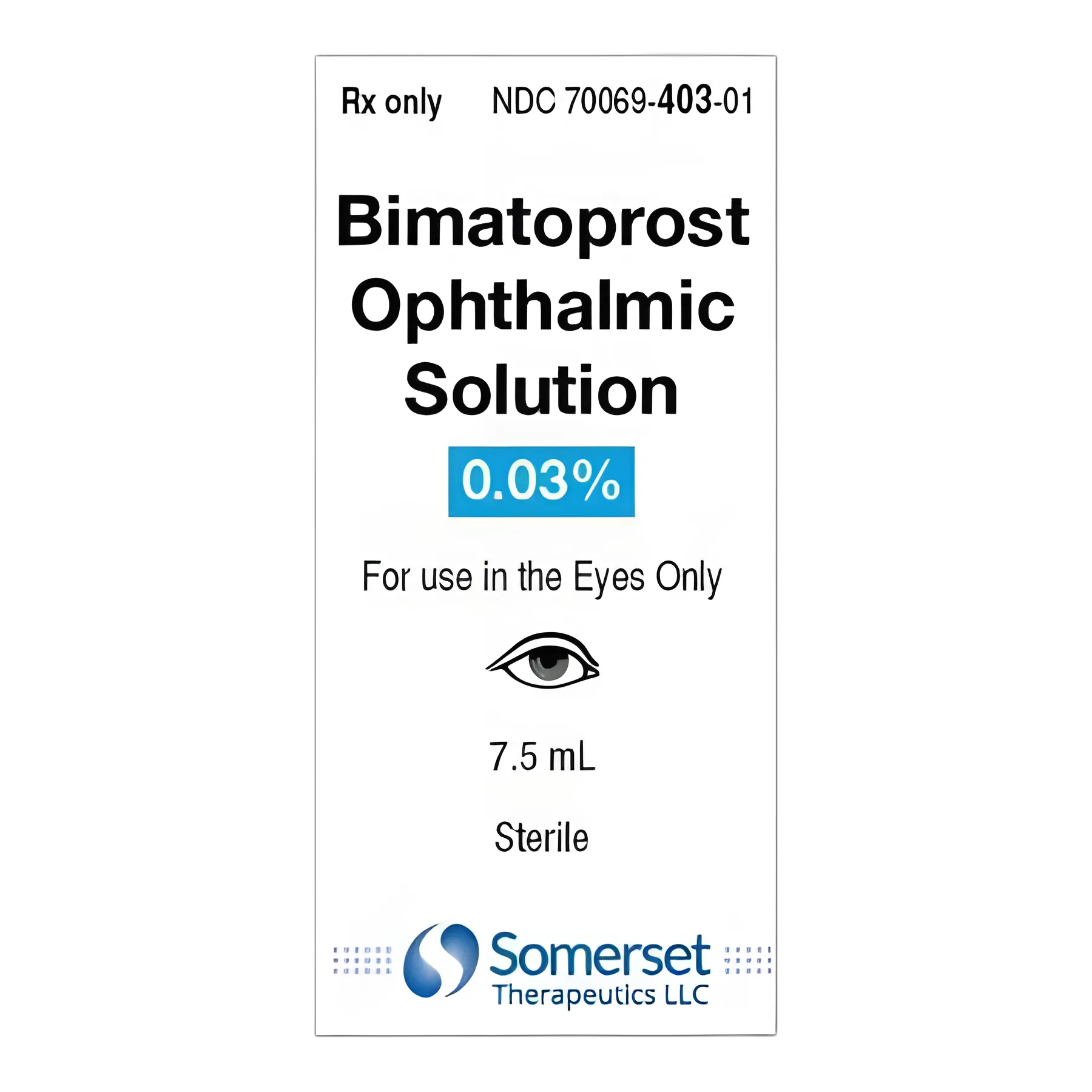 Bimatoprost 0.03% Ophthalmic Solution Dropper Bottle 7.5 mL by Somerset Therapeutics