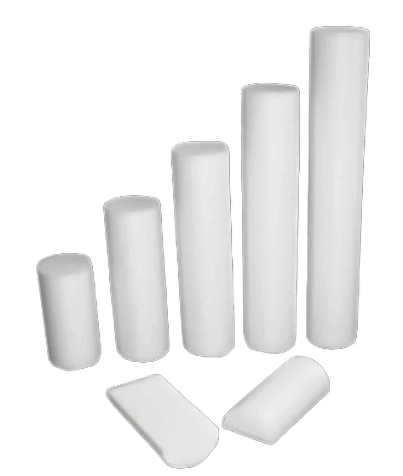 CanDo® Therapy Foam Roller for Physical Rehabilitation and Muscle Strengthening - White Foam, 6x24 Inch