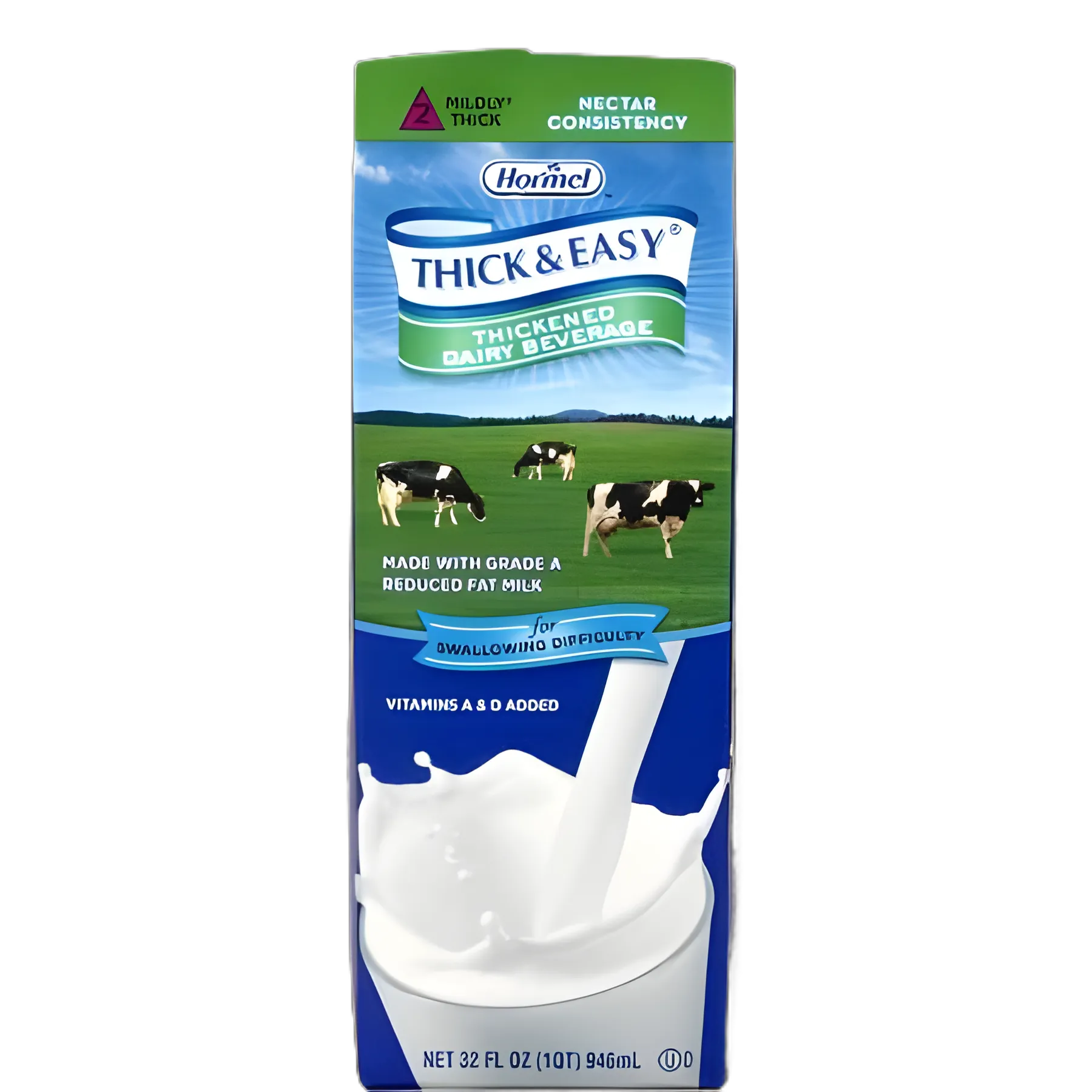 Thick & Easy® Dairy Thickened Beverage - Milk Flavor, 32 oz. Carton, IDDSI Level 2