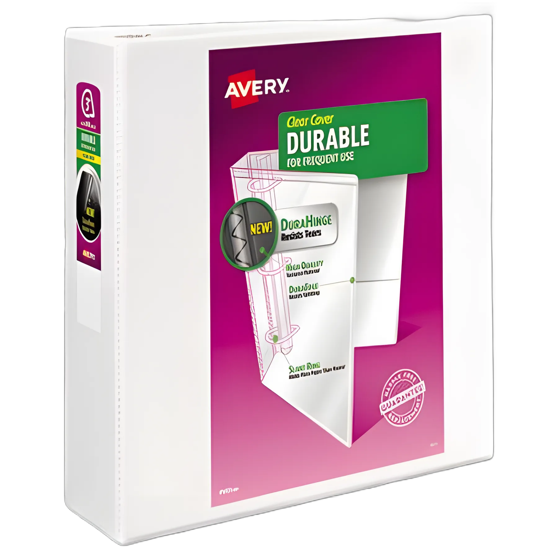 Durable View Binder with DuraHinge and Slant Rings, 3 Rings, 3" Capacity, 11 x 8.5, White