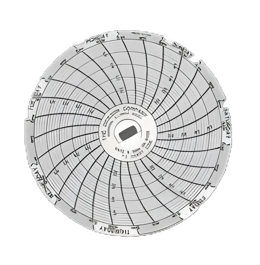 7-Day Temperature Recording Chart Dickson™ Pressure Sensitive Paper 3 Inch Diameter Gray Grid - 1507471