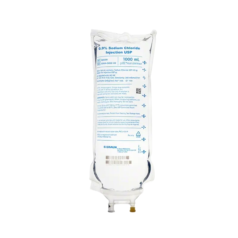 Replacement Preparation Sodium Chloride 0.9% IV Solution Flexible Bag 1,000 mL - Q8000