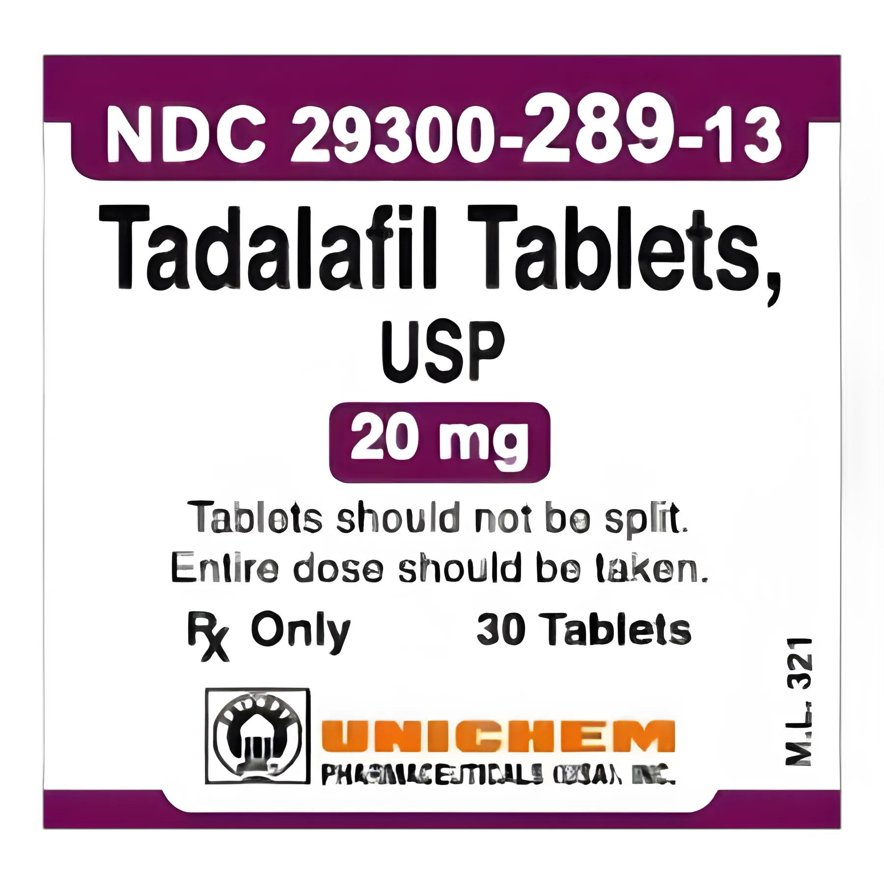 Tadalafil 20 mg Tablet Bottle 30 Tablets - 29300028913