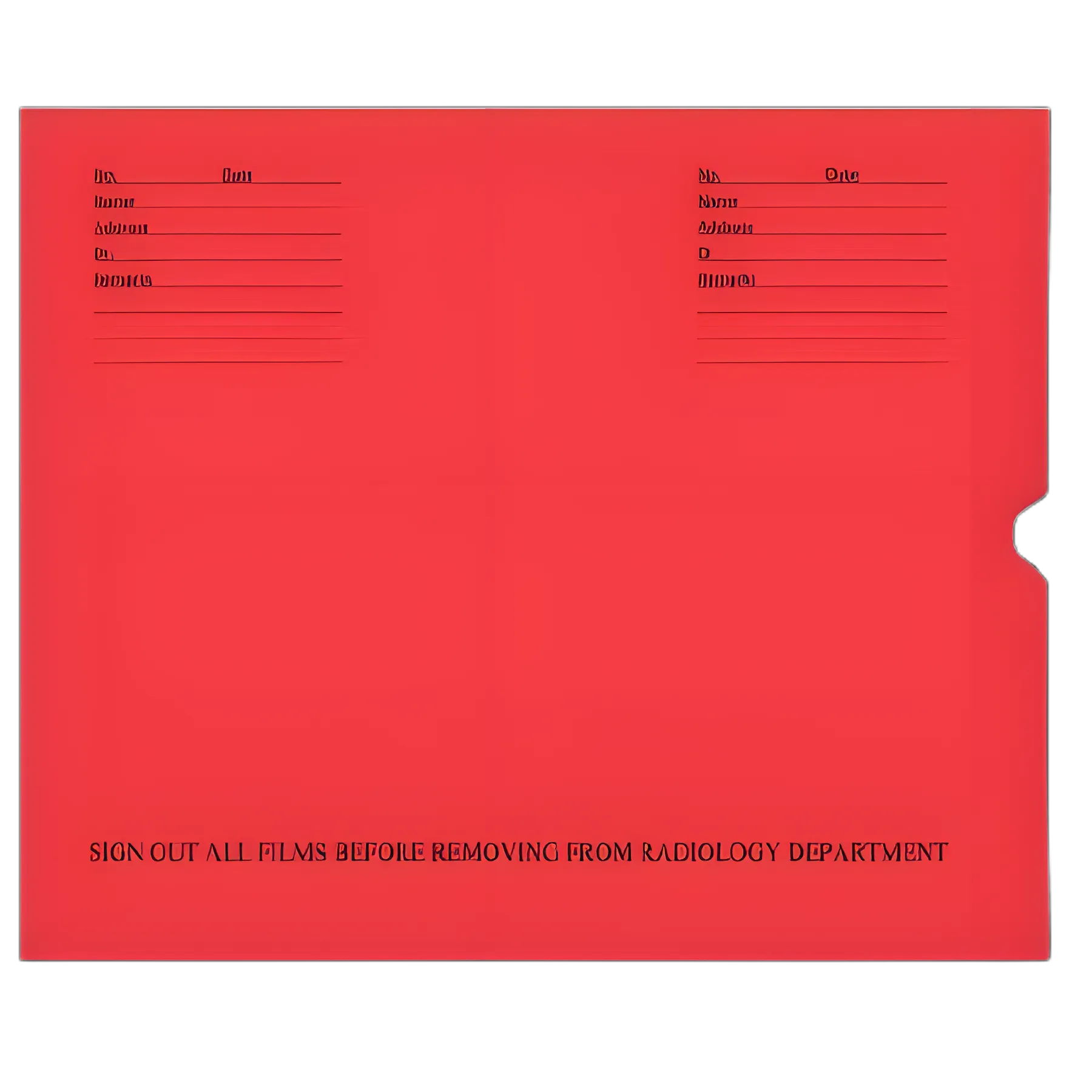 Precision Dynamics Red Negative Preserver Envelope for X-Ray Films 14.5x17.5 Inch