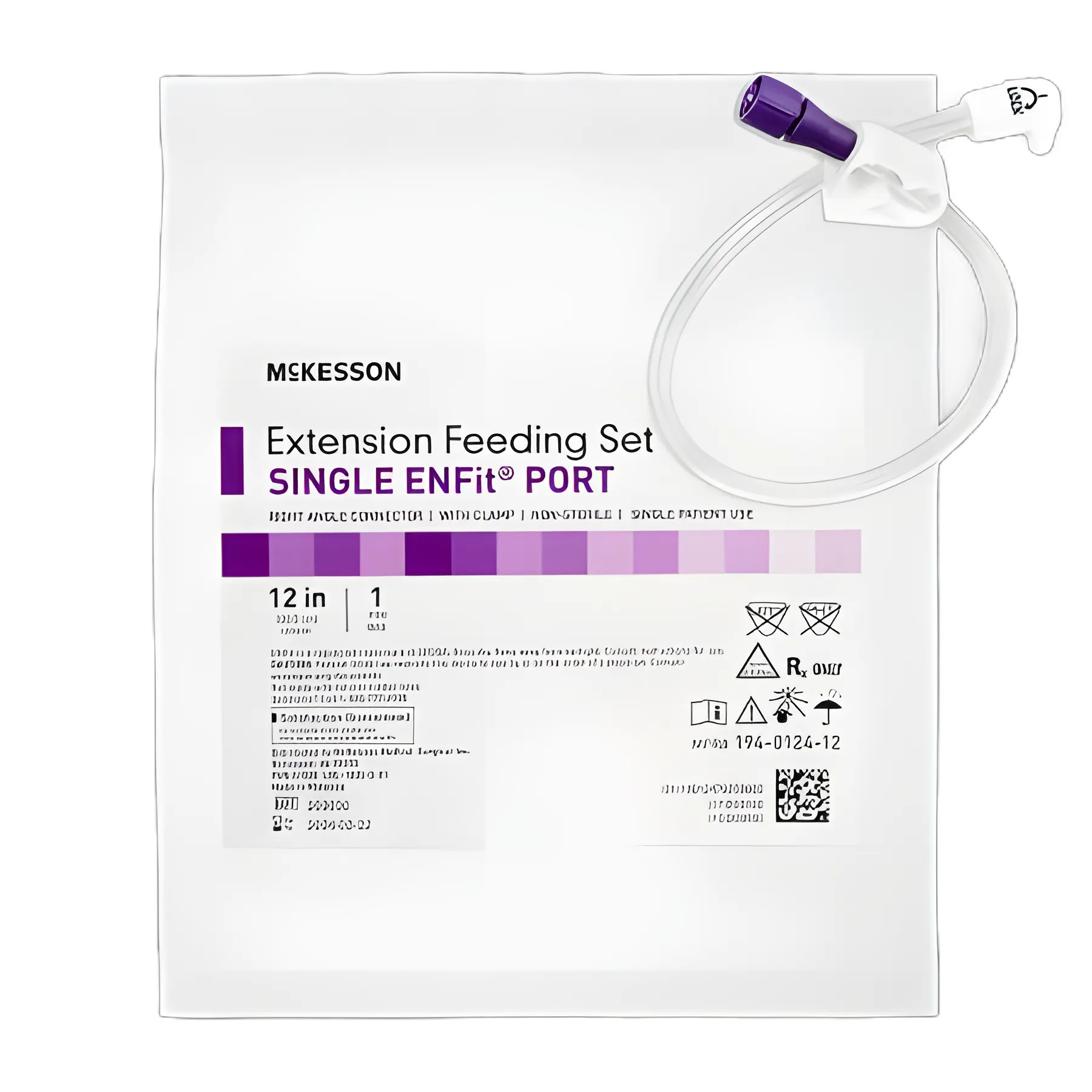 McKesson 12 Inch Bolus Enteral Feeding Extension Tube Set with ENFit Connector