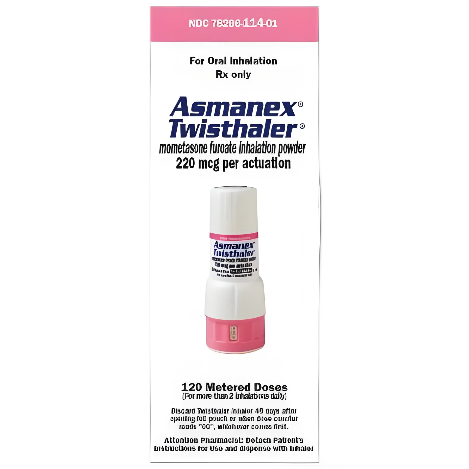 Asmanex® Twisthaler® Mometasone Furoate 220 mcg Powder Metered-Dose Inhaler 120 Doses