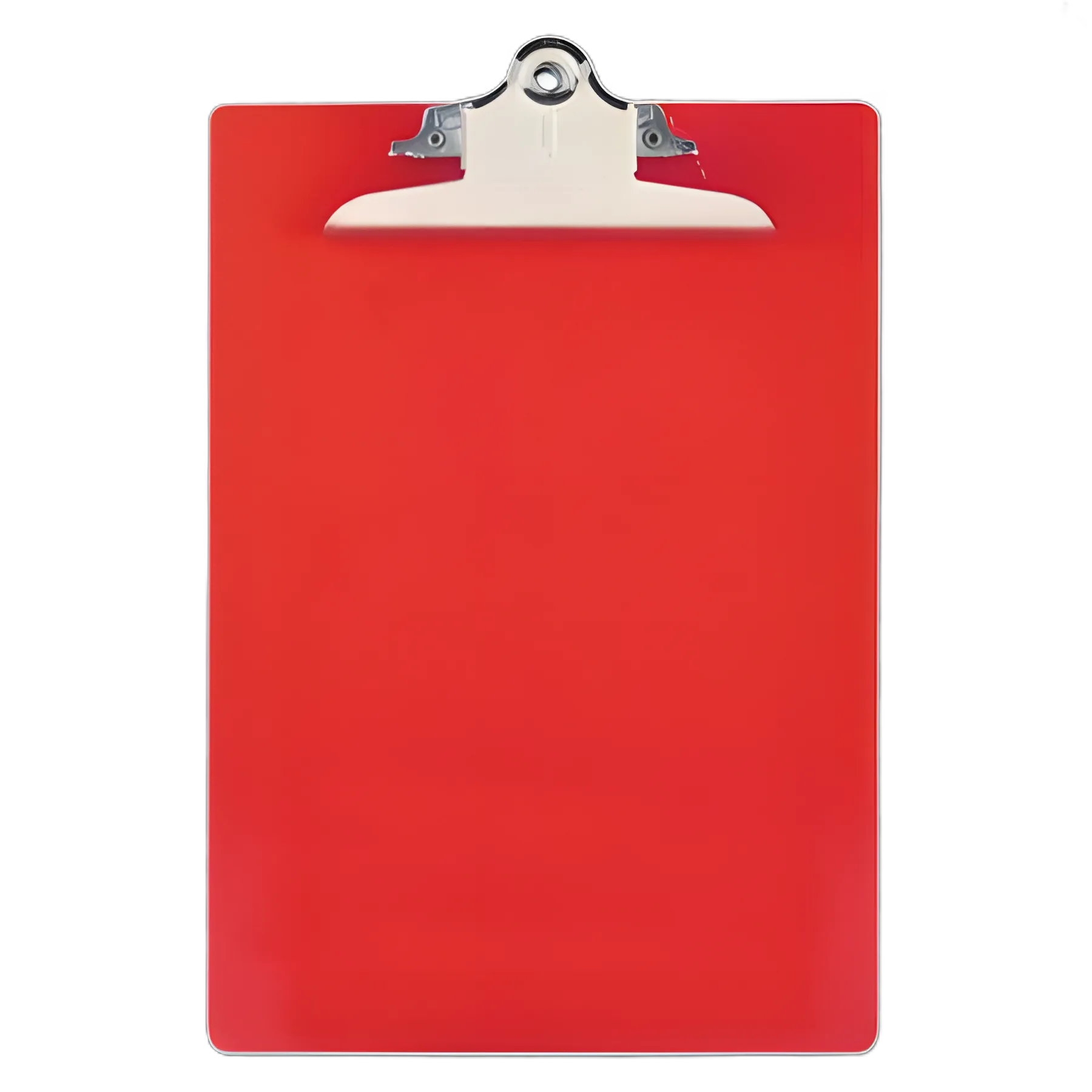 Recycled Plastic Clipboard with Ruler Edge, 1" Clip Capacity, Holds 8.5 x 11 Sheets, Red