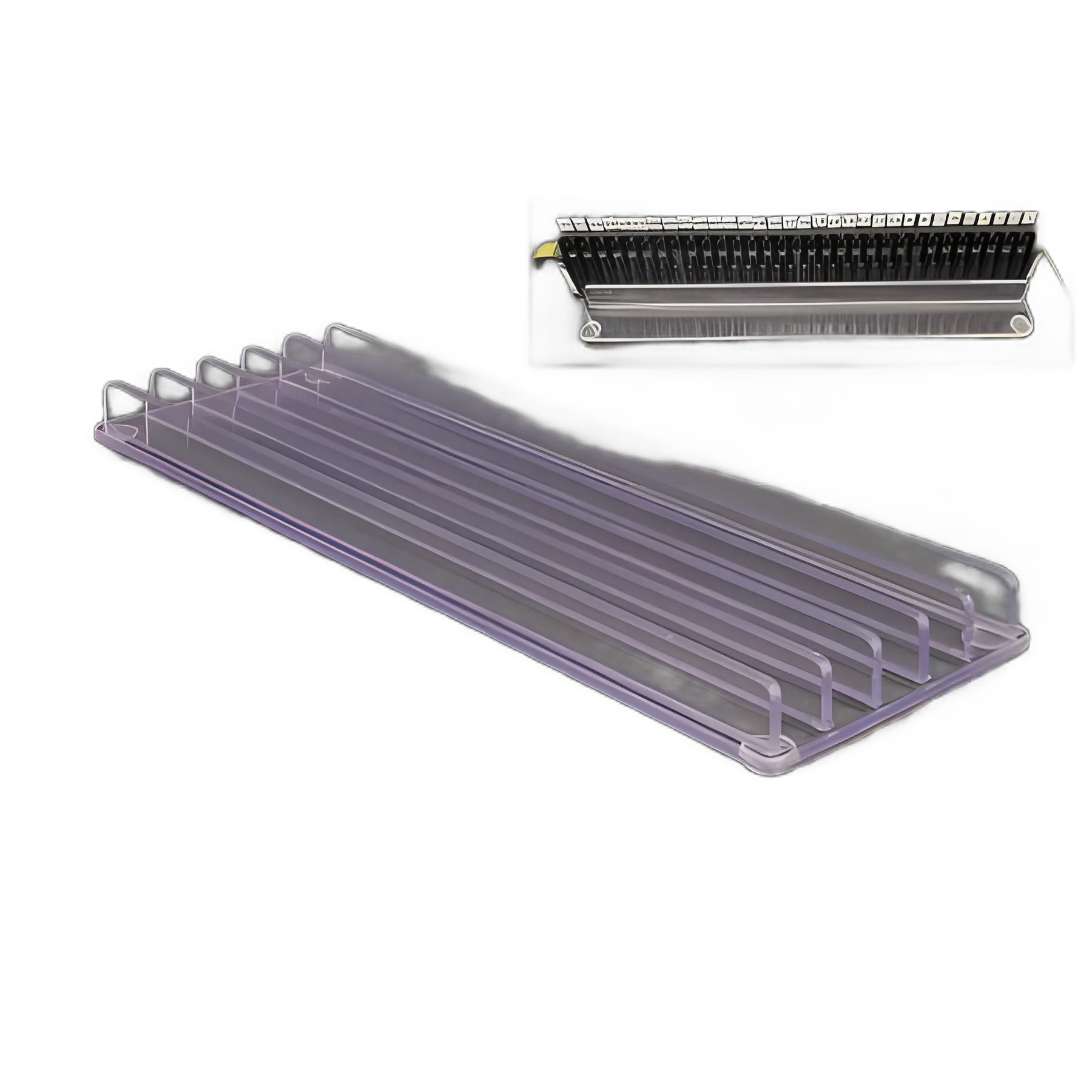 Sample Tube Strip Tray Stabilizer 7/8 X 7-2/3 X 19 Inch, 5 Position, Clear For Qiasymphony, Hamilton or other related Extraction / Processing Machines