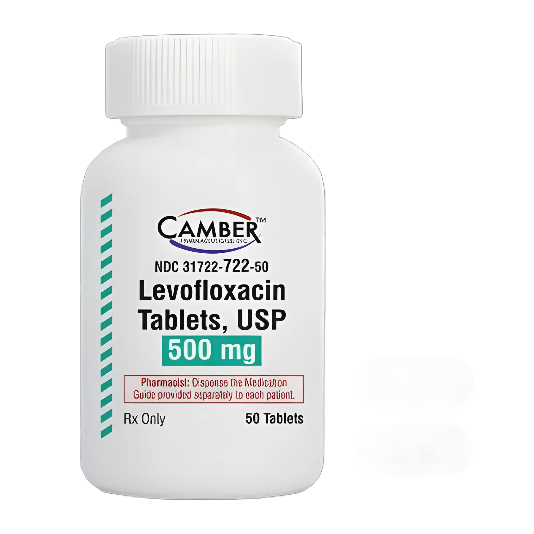 Levofloxacin 500 mg Tablets by Camber Pharmaceuticals - 50 Count Bottle