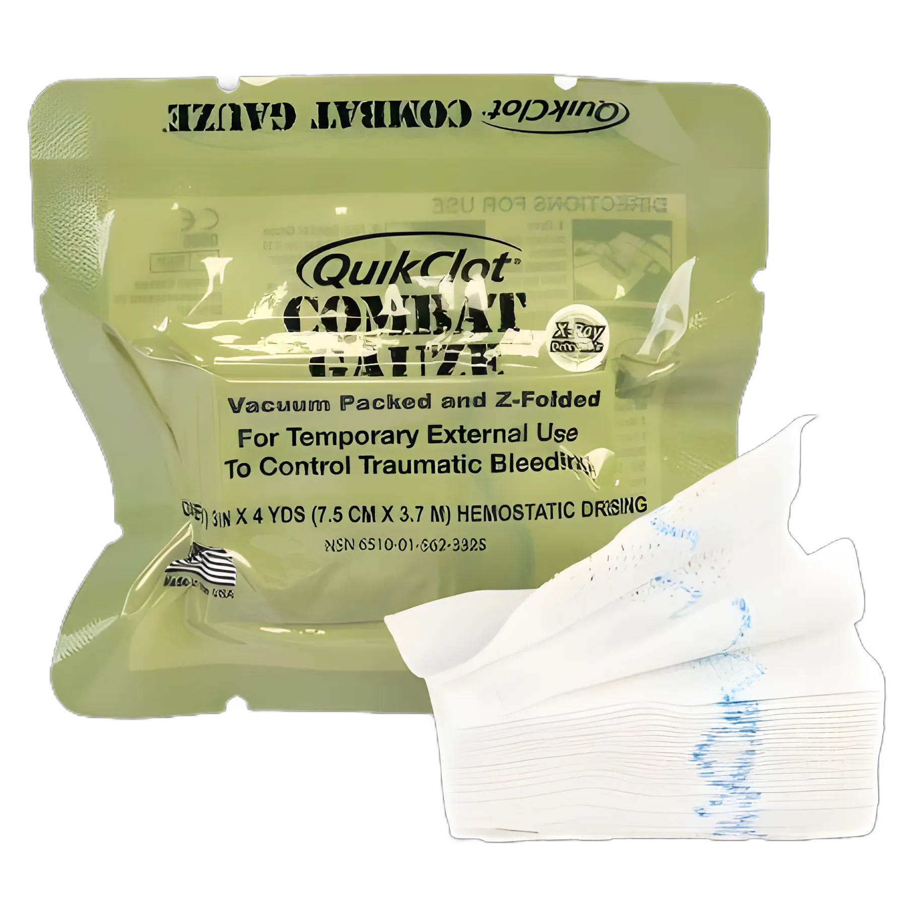 QuikClot Combat Gauze®: Hemostatic Dressing 3 Inch X 4 Yard Sterile Pack
