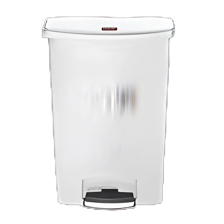 Rubbermaid Slim Jim 24 Gallon White Plastic Step-On Trash Can for Medical Facilities