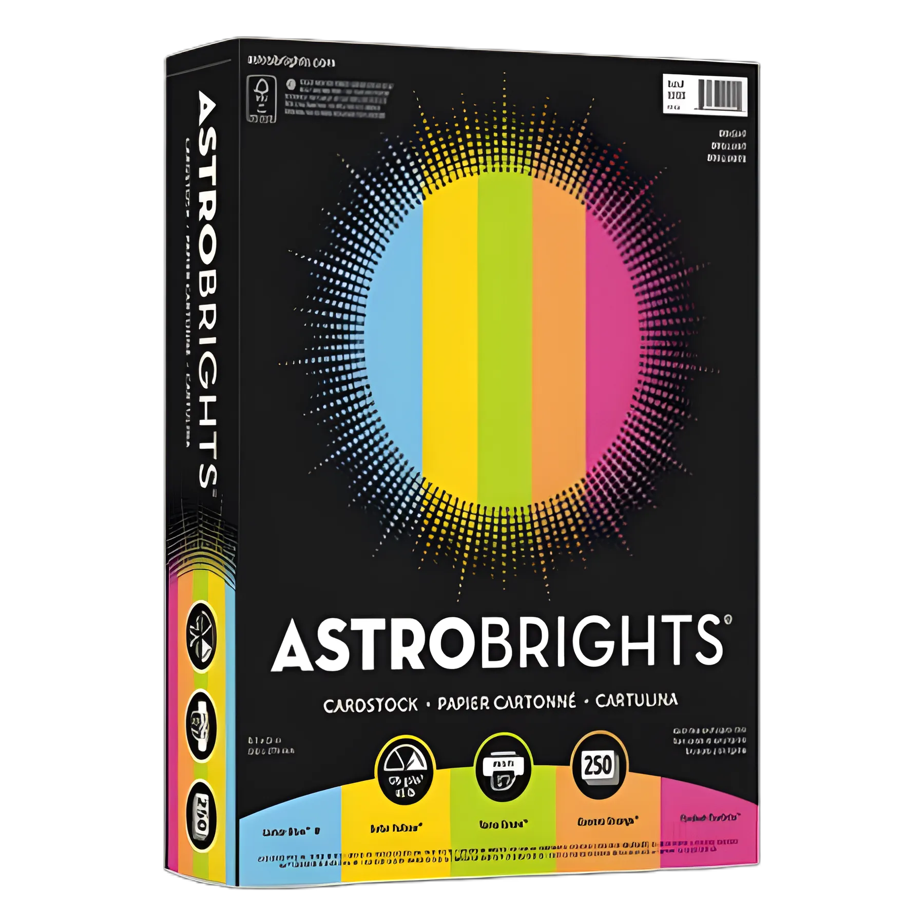 Astrobrights® Color Cardstock - Bright Assortment for Medical Office Use, 65 lb, 8.5 x 11, 250/Pack