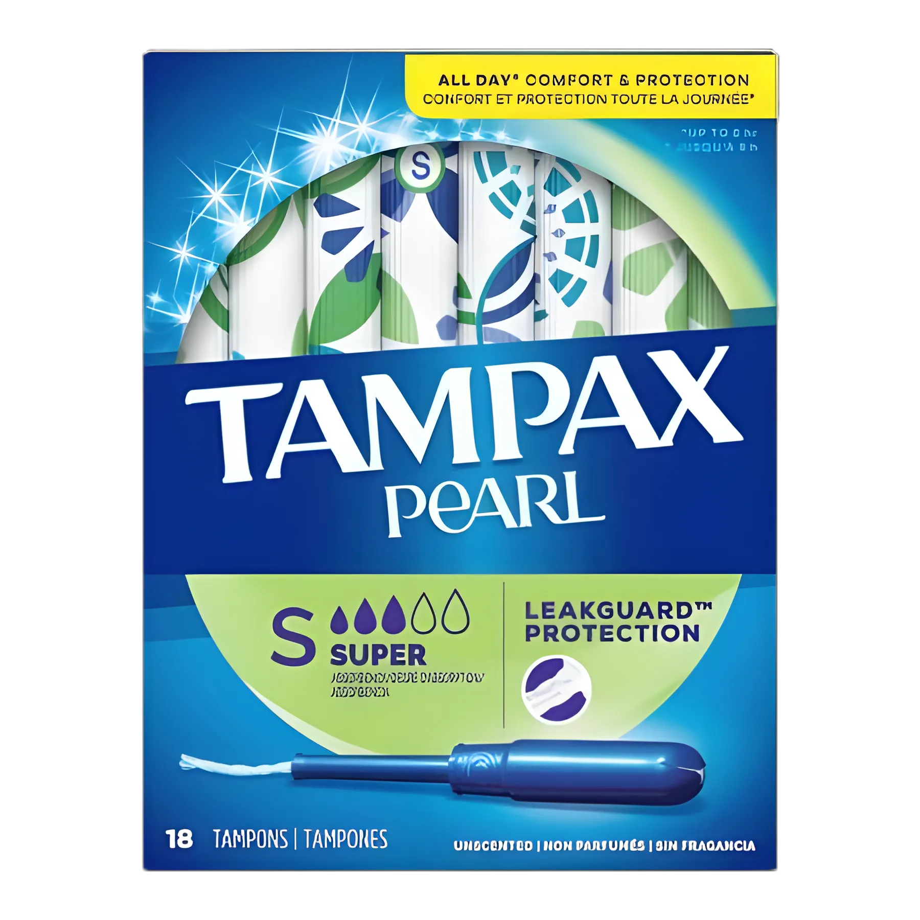 Tampon Tampax® Pearl Super Absorbency Plastic Applicator Individually Wrapped