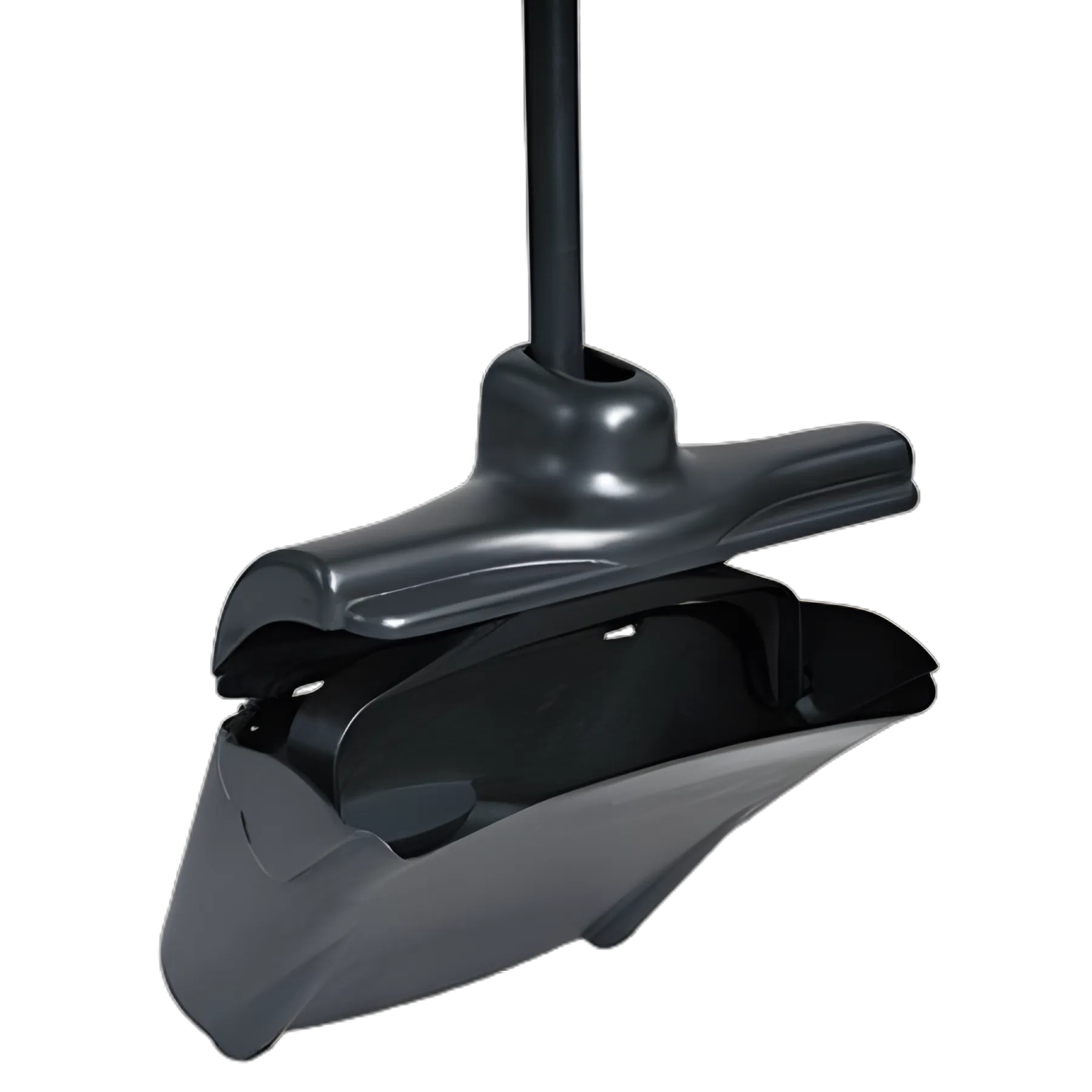 Lobby Pro Upright Dustpan, with Cover, 12.5w x 37h, Plastic Pan/Metal Handle, Black