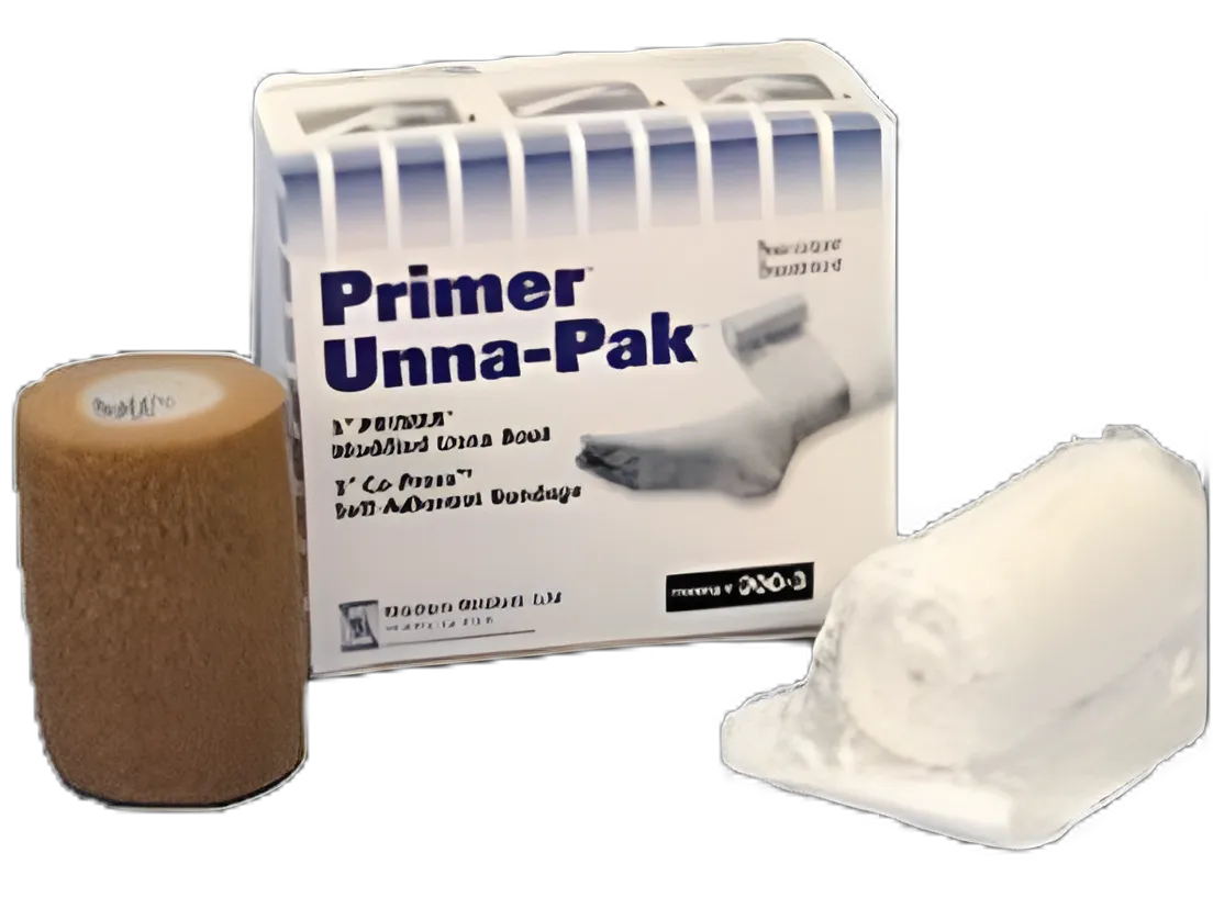 Unna Boot / Self Adherent Bandage Primer® Unna Pack Zinc Oxide 3 Inch X 10 Yard / 3 Inch X 5 Yard