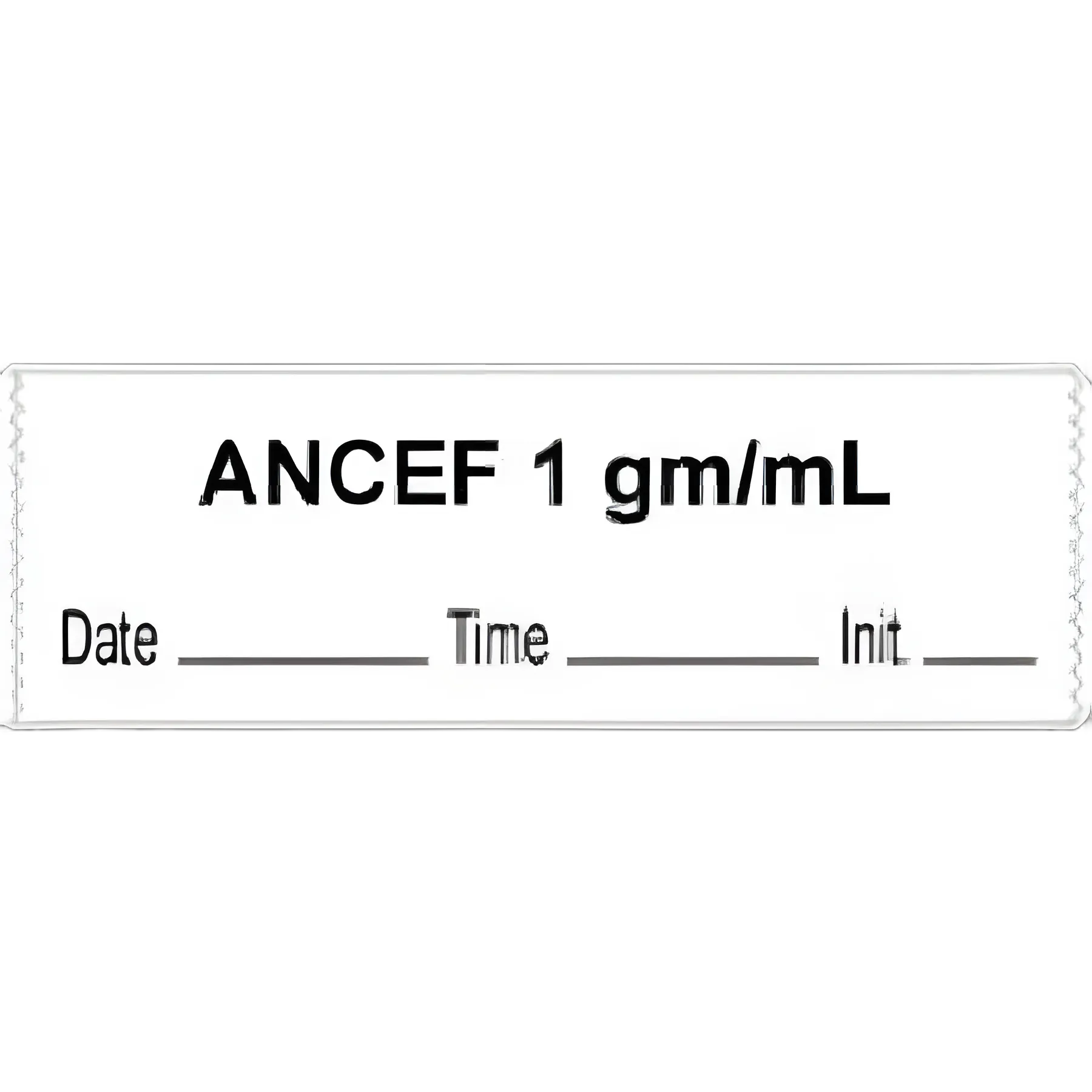 UAL™ ANCEF 1gm/mL Anesthesia Label with Date, Time, Initial - White, 1/2 X 1 Inch