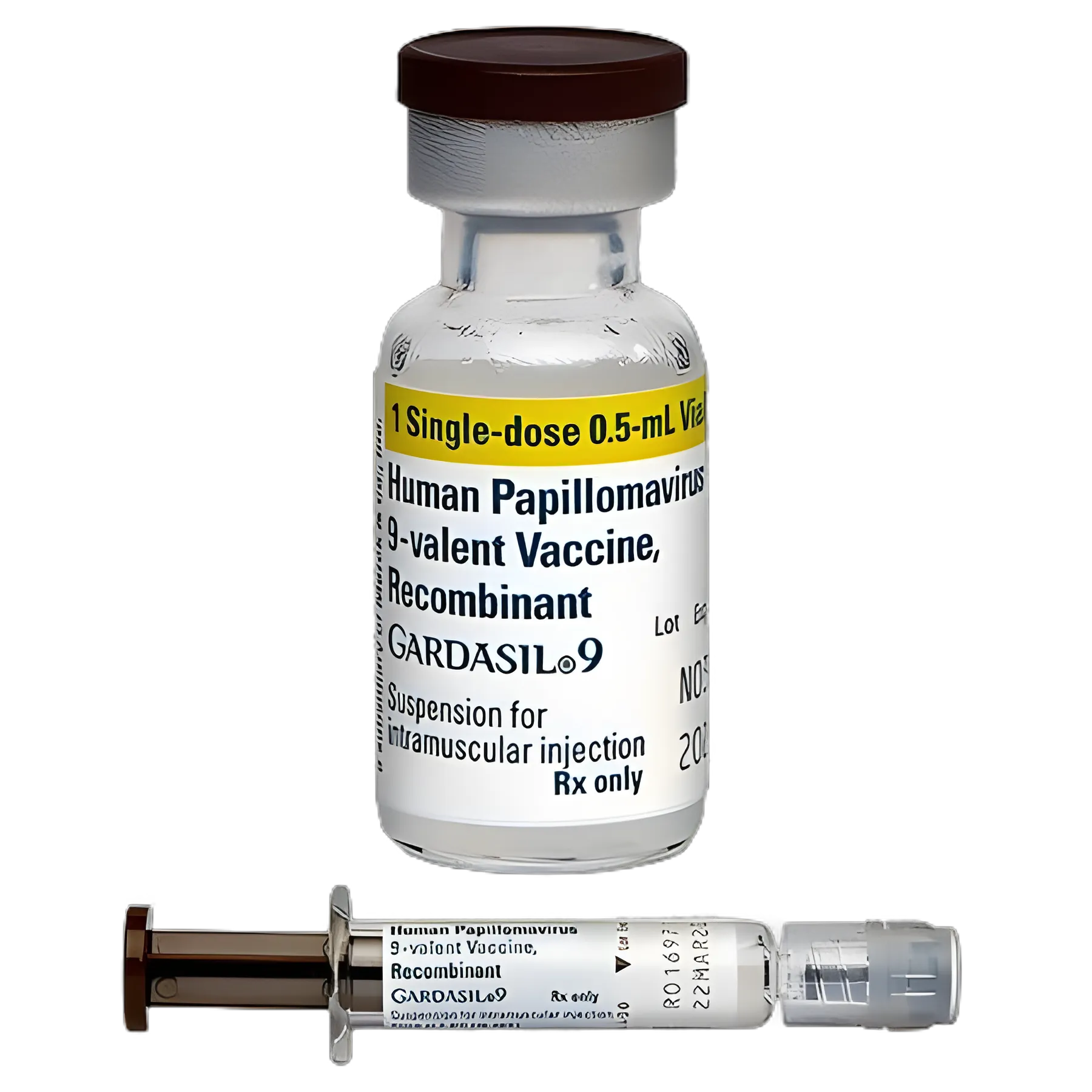 Gardasil® 9 Human Papillomavirus Vaccine (HPV) Indicated for People 9 to 45 Years of Age 20 mcg - 60 mcg / 0.5 mL Injection Prefilled Syringe Intramuscular