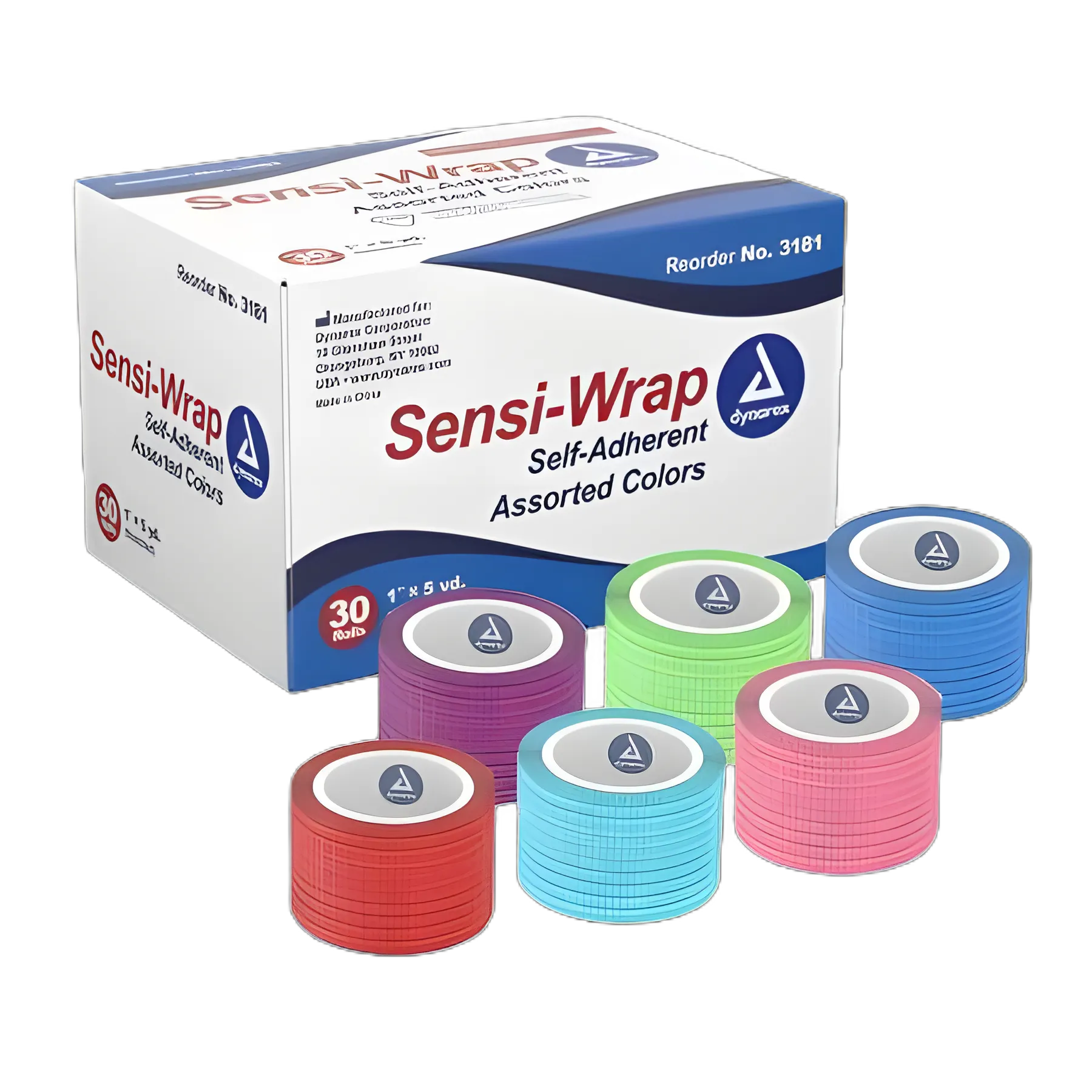 Cohesive Bandage Sensi-Wrap 1 Inch X 5 Yard Self-Adherent Closure Red / Green / Purple / Dark Blue / Pink / Light Blue NonSterile Standard Compression