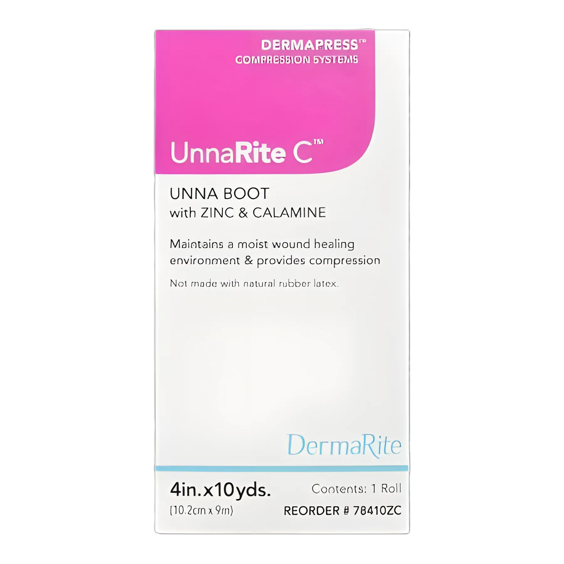 Unna Boot UnnaRite C™ Zinc Oxide / Calamine 4 Inch X 10 Yard