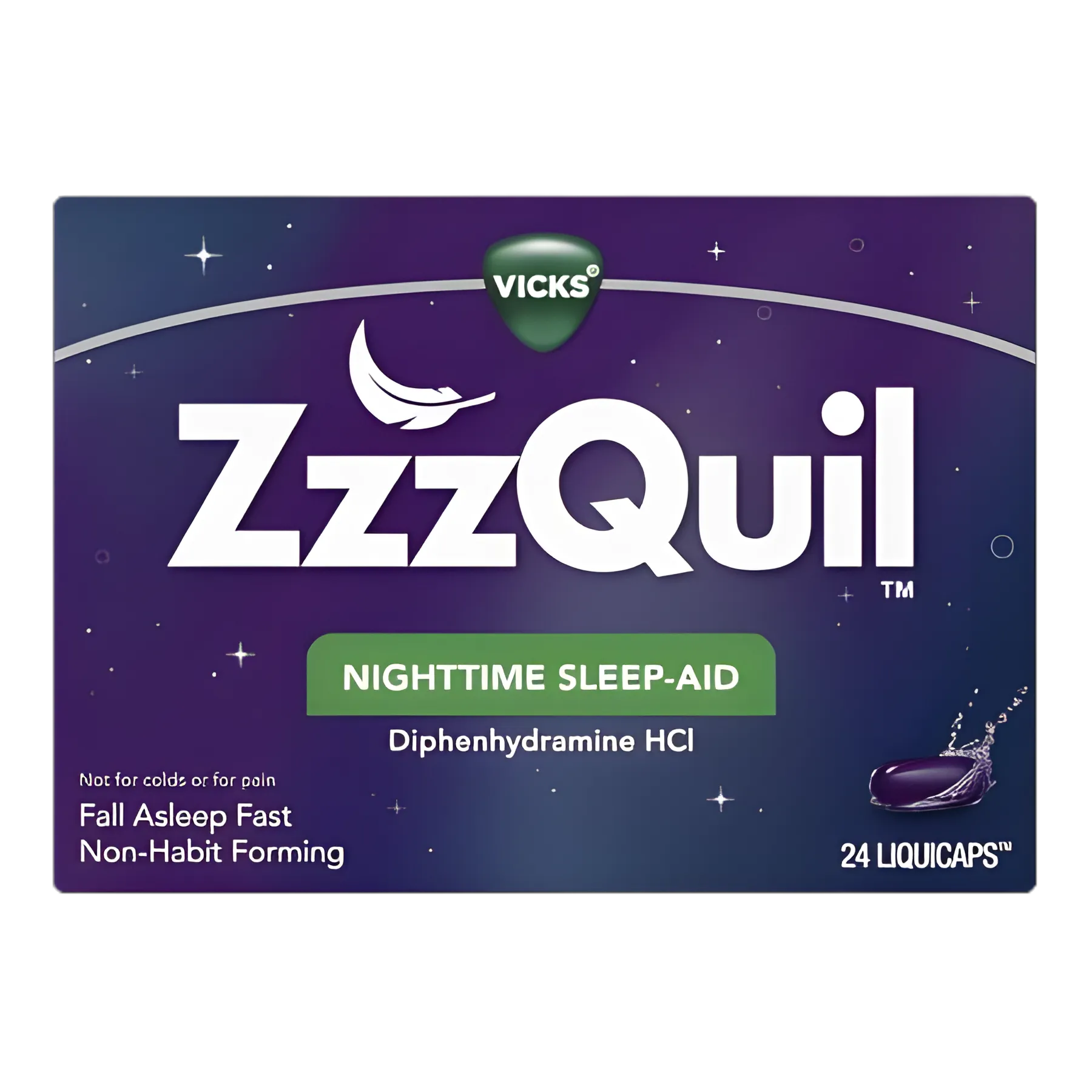 Sleep Aid ZzzQuil™ 24 per Box Caplet 25 mg Strength