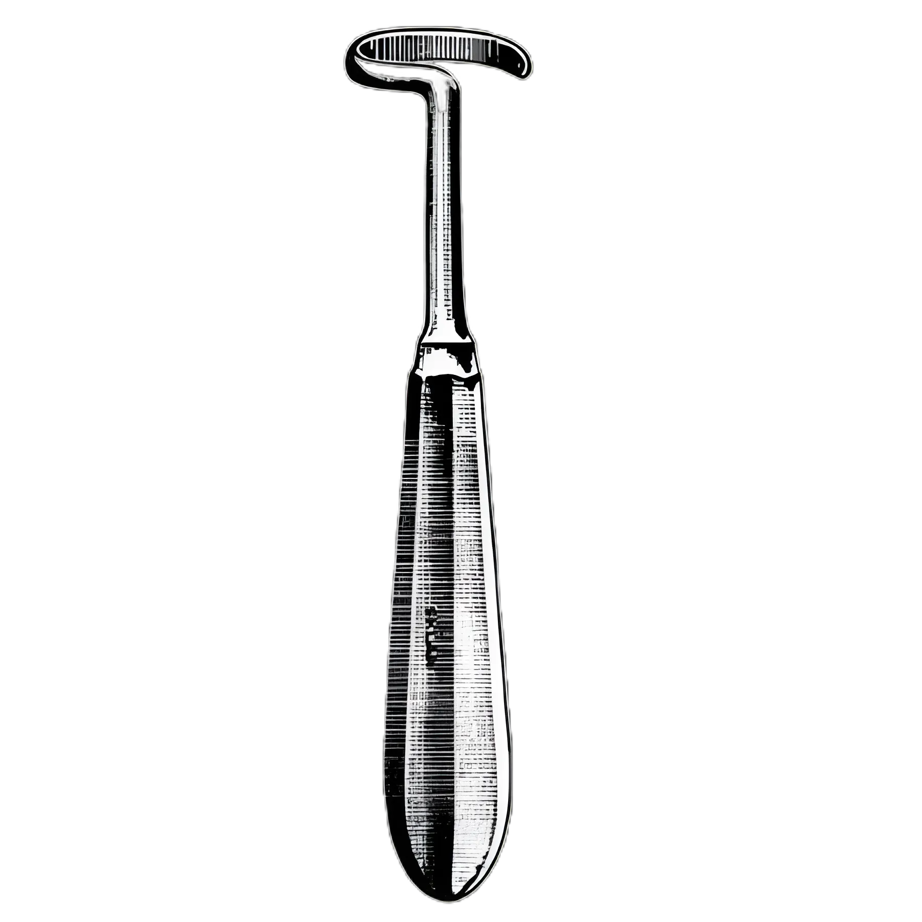 Rib Rasp Sklar® Doyen 7 Inch Stainless Steel Reusable Pediatric Angled Right Blunt Spiraled Hook