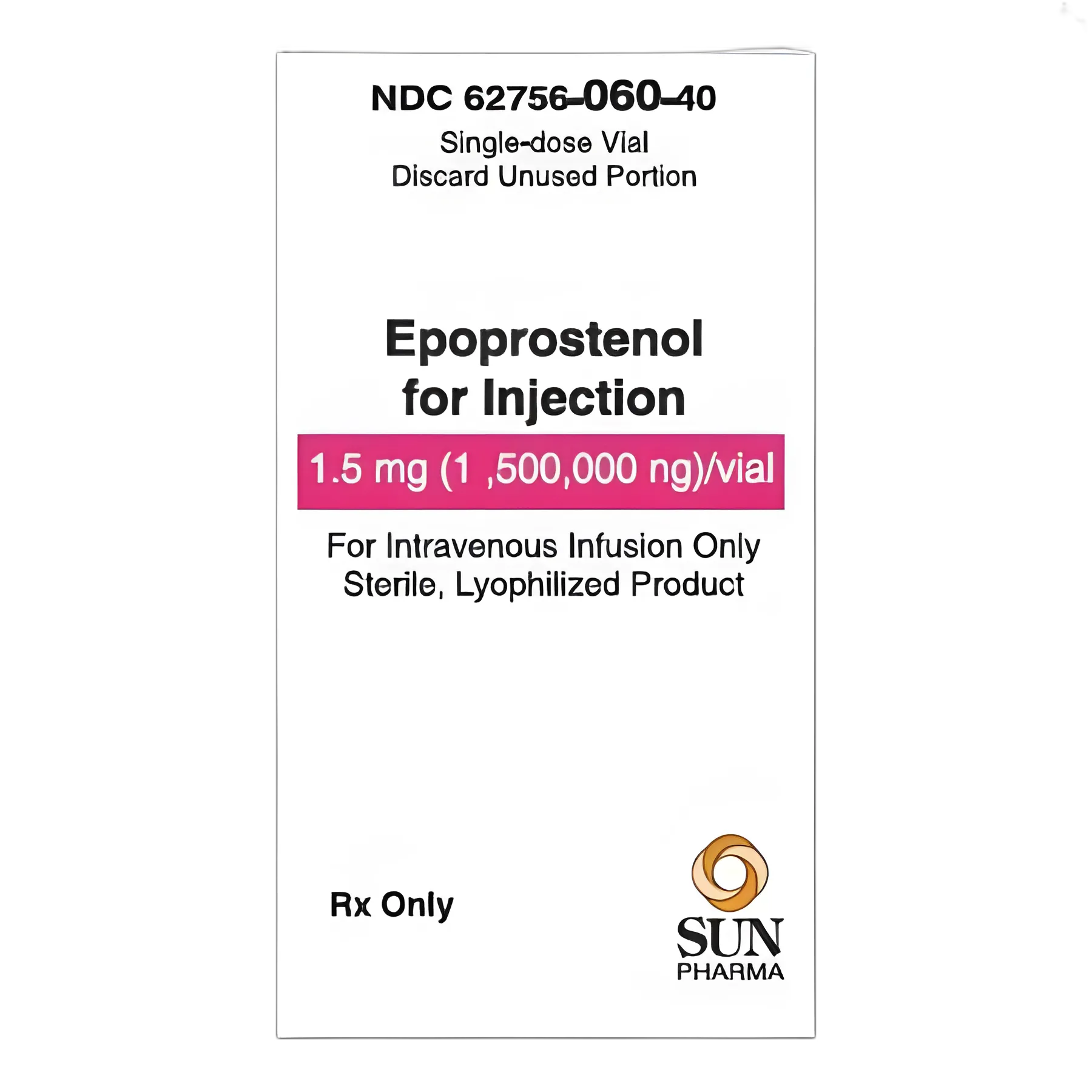 Epoprostenol sodium 1.5 mg Injection Single-Dose Vial 10 mL