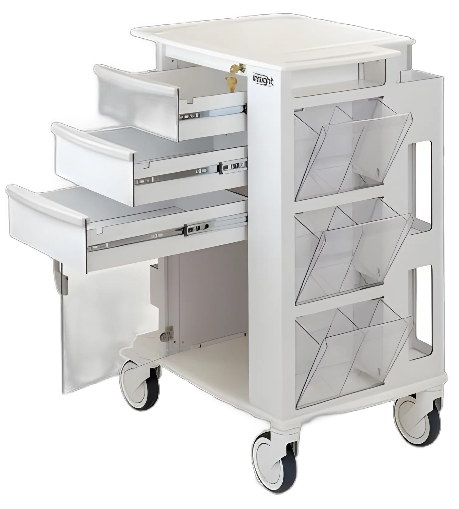 Insight Phlebotomy Cart - Aluminum and Polyethylene Mobile Unit