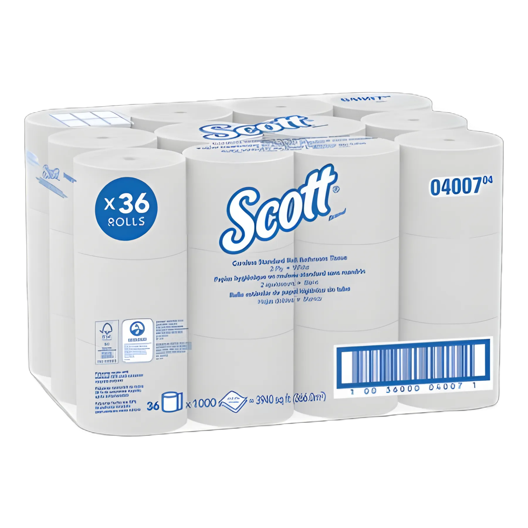 Essential Coreless SRB Bathroom Tissue, Septic Safe, 2-Ply, White, 1,000 Sheets/Roll, 36 Rolls/Carton