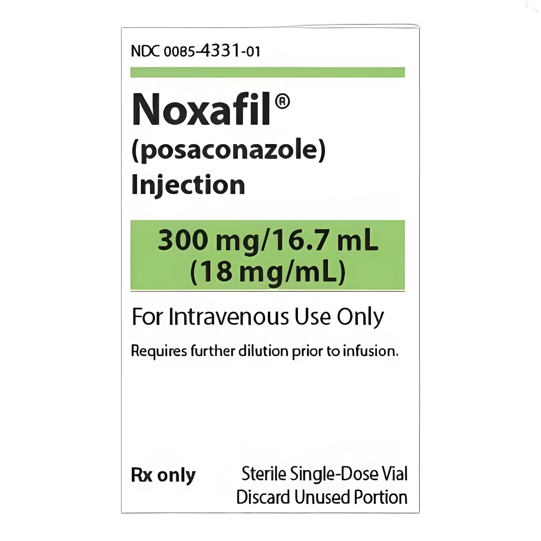 Noxafil® Posaconazole 300 mg Injection Single-Dose Vial 16.7 mL