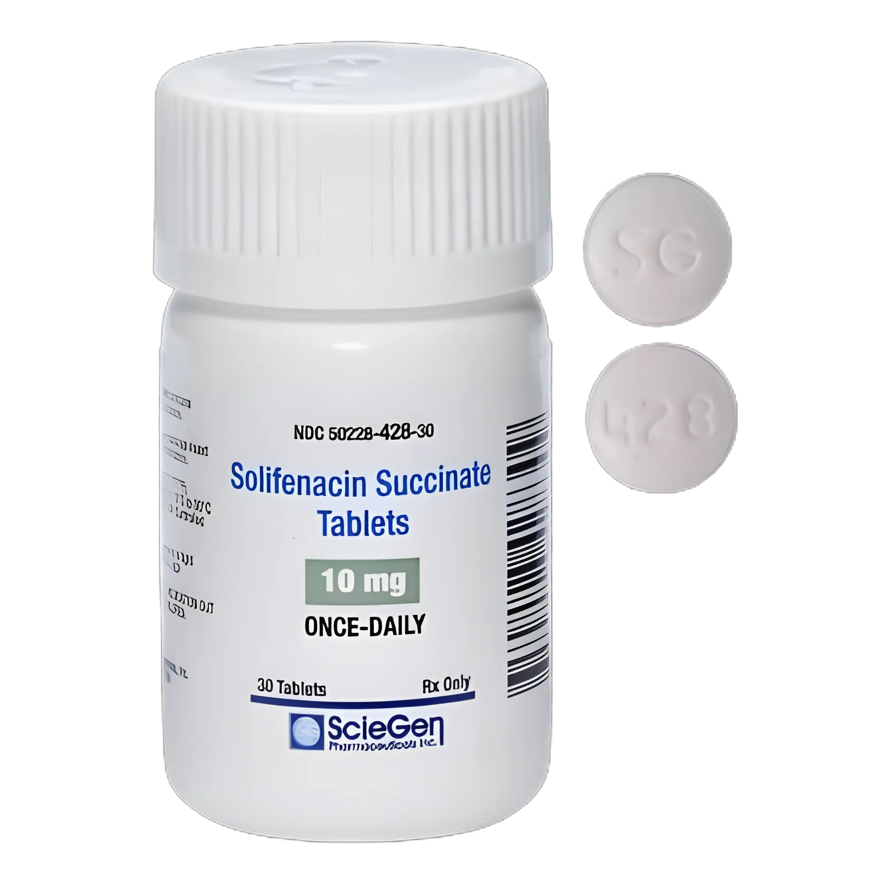 Solifenacin Succinate 10 mg Tablets for Bladder Control - 30 Count Bottle