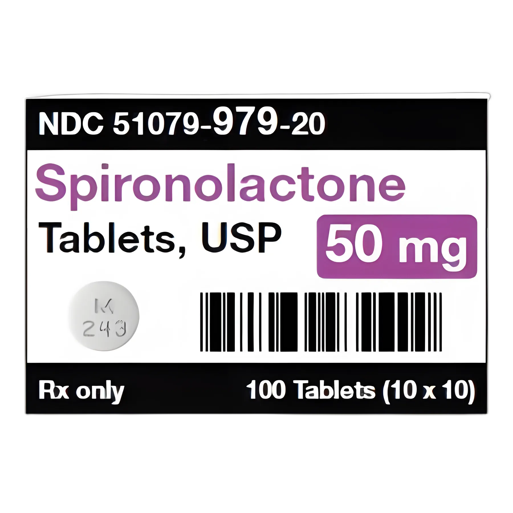 Spironolactone 50 mg Tablets by Mylan Pharmaceuticals - 100 Count Blister Pack