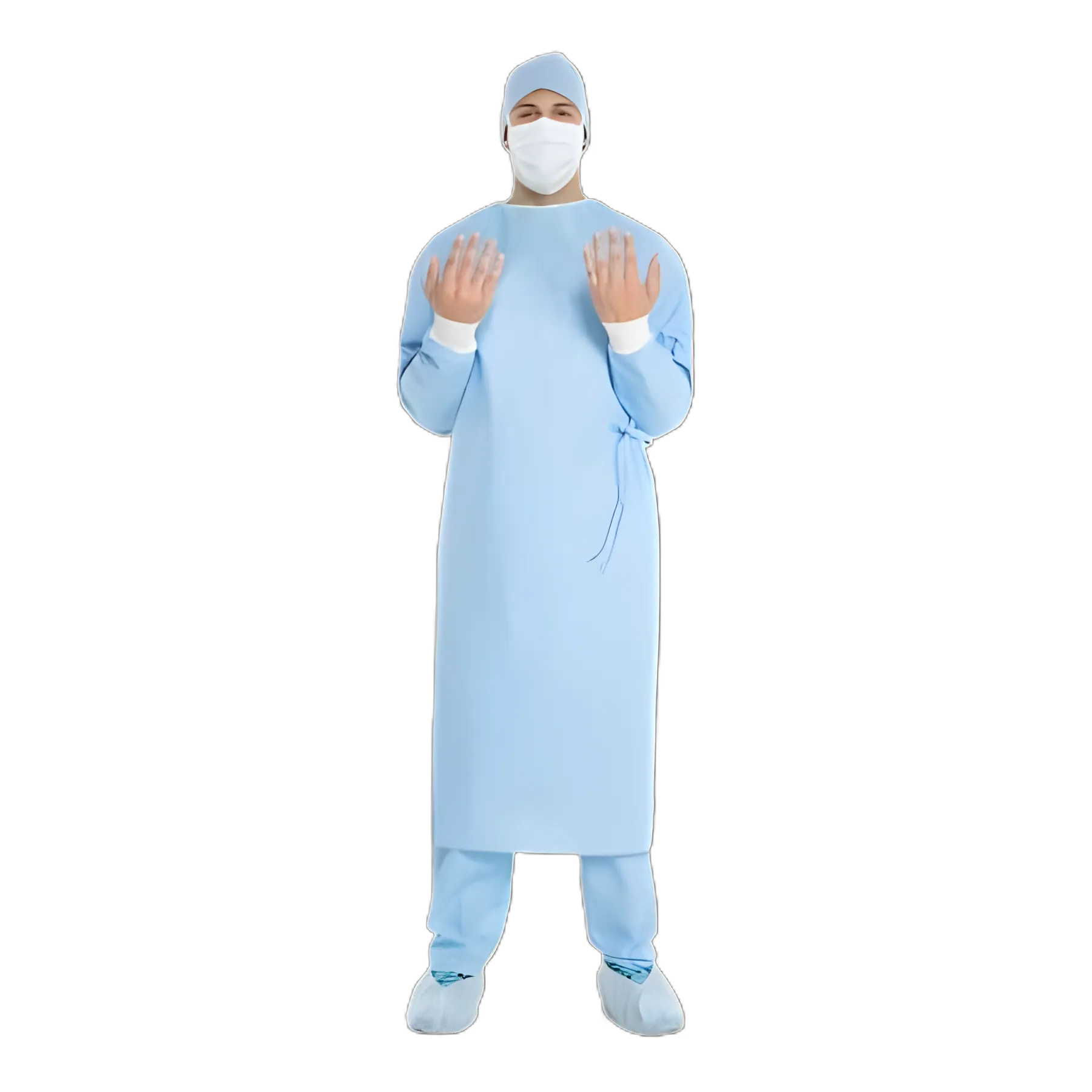Fabric-Reinforced Surgical Gown with Towel ULTRA Large Blue Sterile ASTM D4966 Disposable