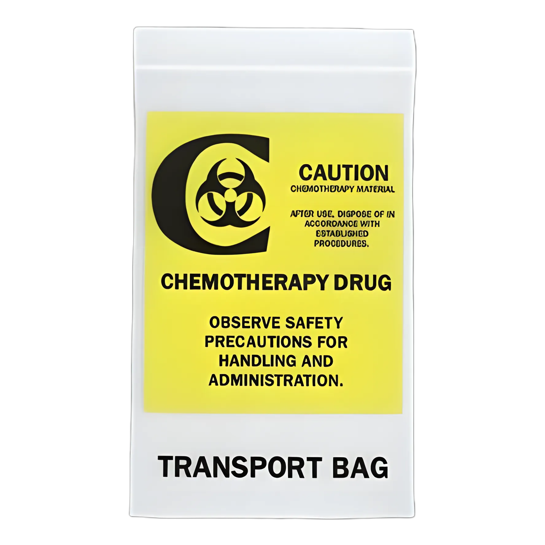 Chemo Drug Transport Bag Clear Bag 12 X 15 Inch