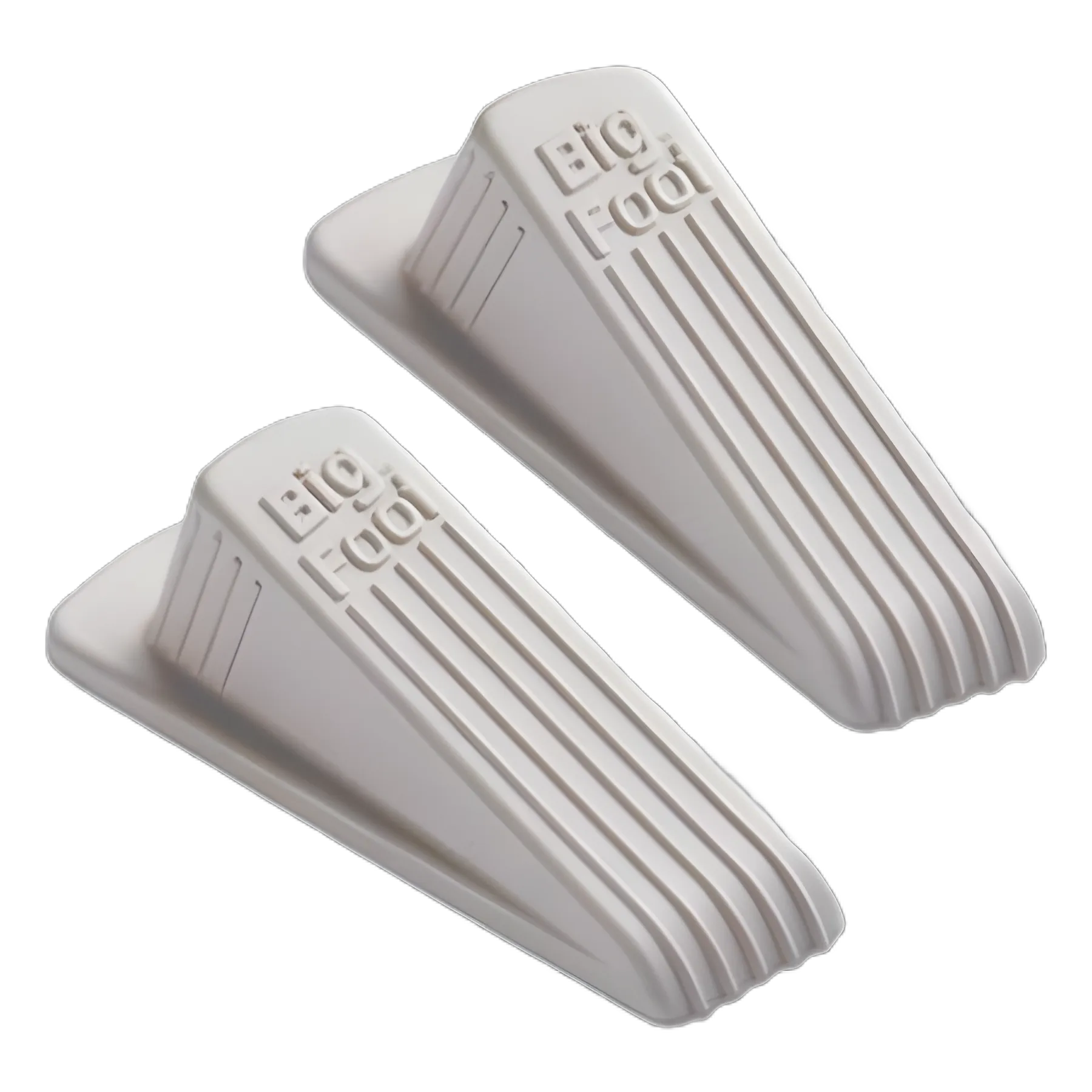 Big Foot No Slip Rubber Doorstop for Medical Facilities, 2.25w x 4.75d x 1.25h, Beige, 2/Pack