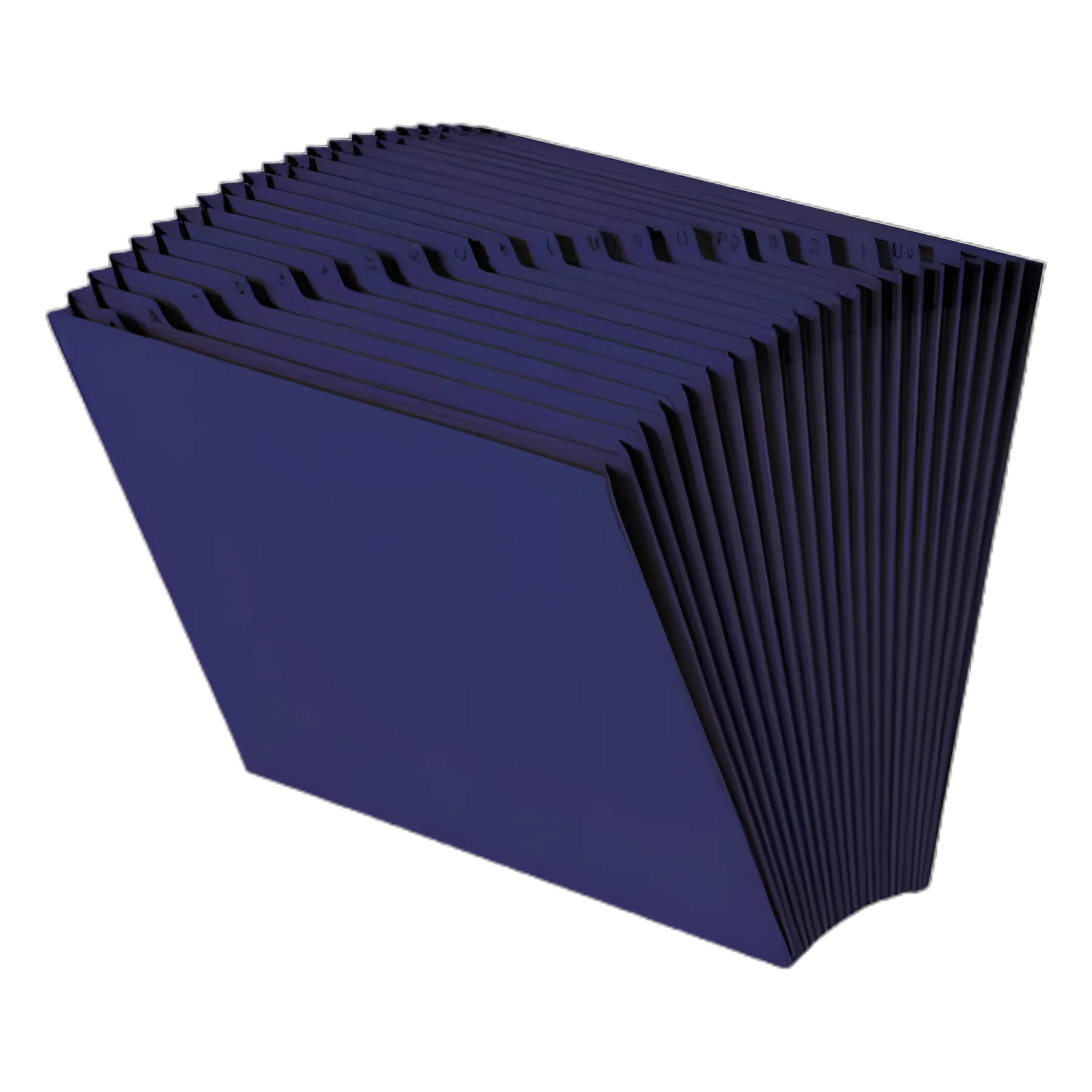 Heavy-Duty Indexed Expanding Open Top Color Files, 21 Sections, 1/21-Cut Tabs, Letter Size, Navy Blue
