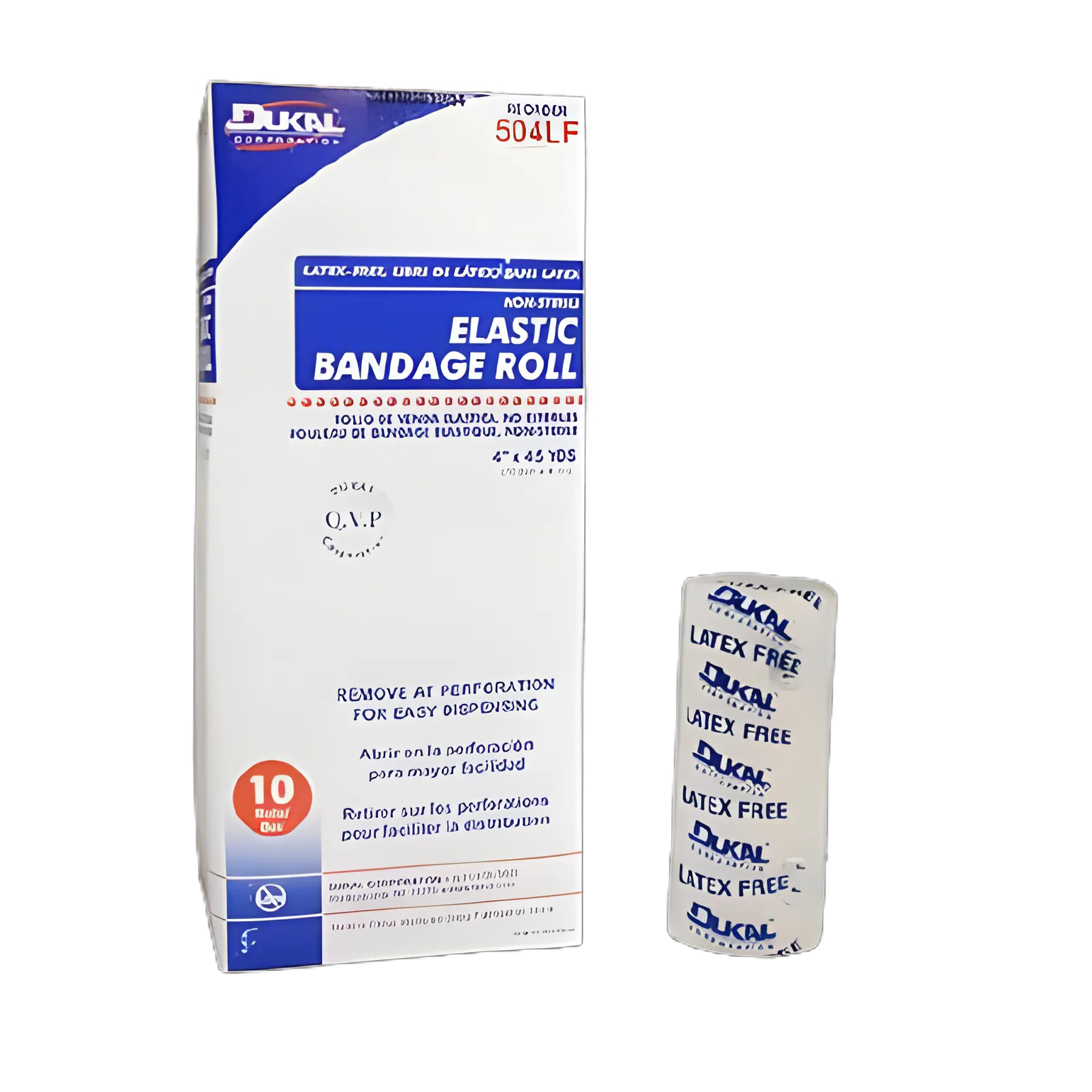 Elastic Bandage Dukal™ 4 Inch X 4-1/2 Yard Clip Detached Closure Tan NonSterile Standard Compression