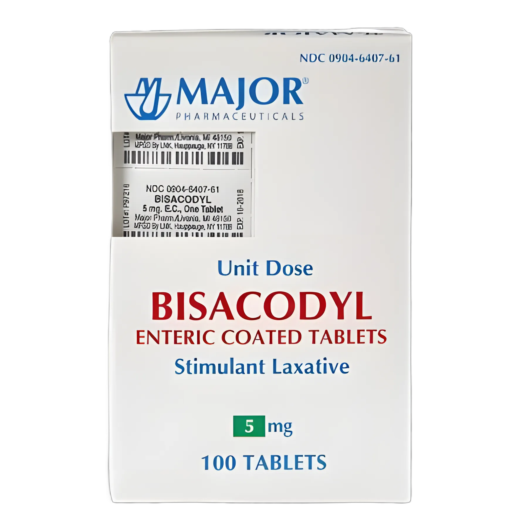 Laxative Major® Tablet 100 per Bottle 5 mg Strength Bisacodyl USP