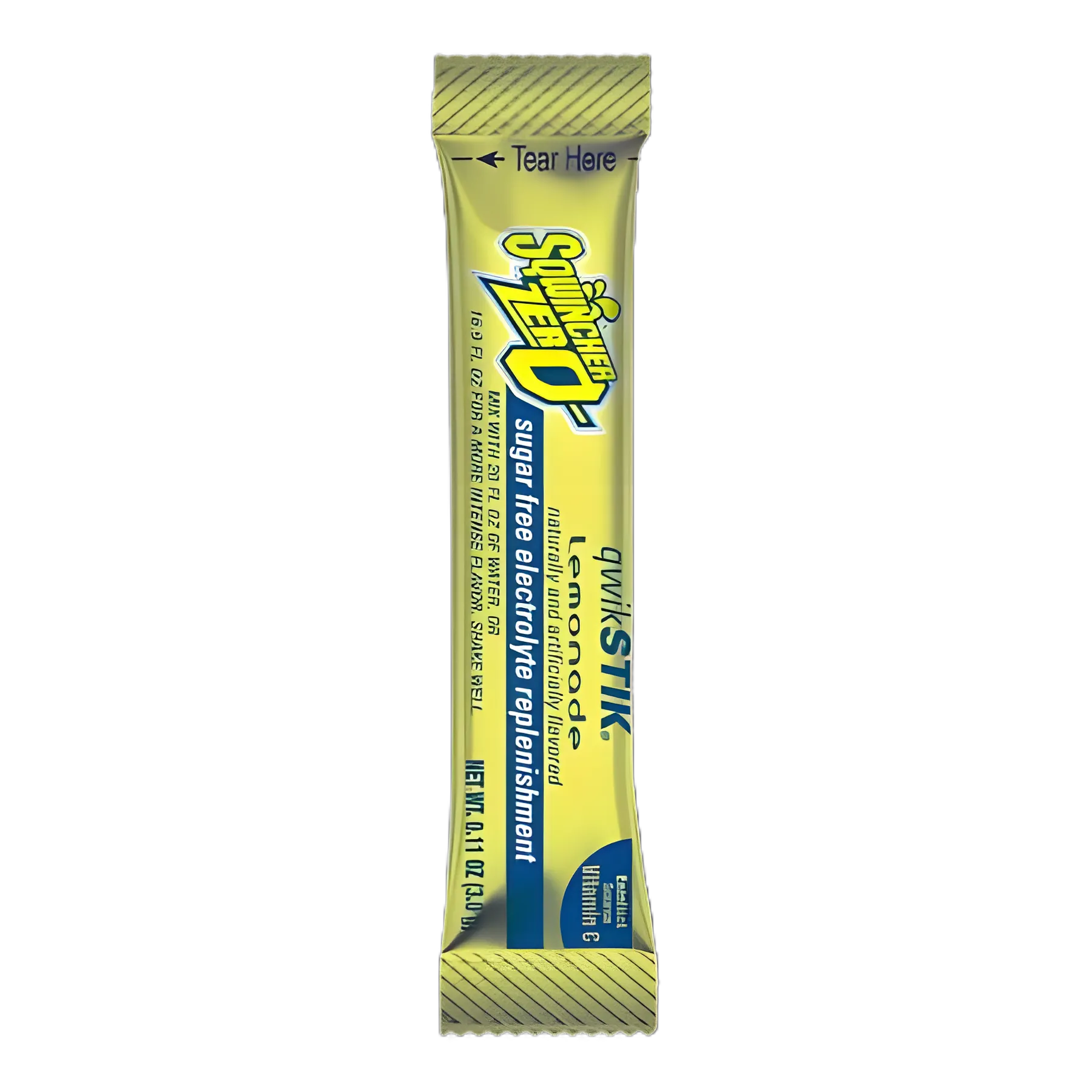 Sqwincher® Quik Stik® Zero Lemonade Flavor Oral Electrolyte Solution, 0.11 oz - Sugar-Free Hydration