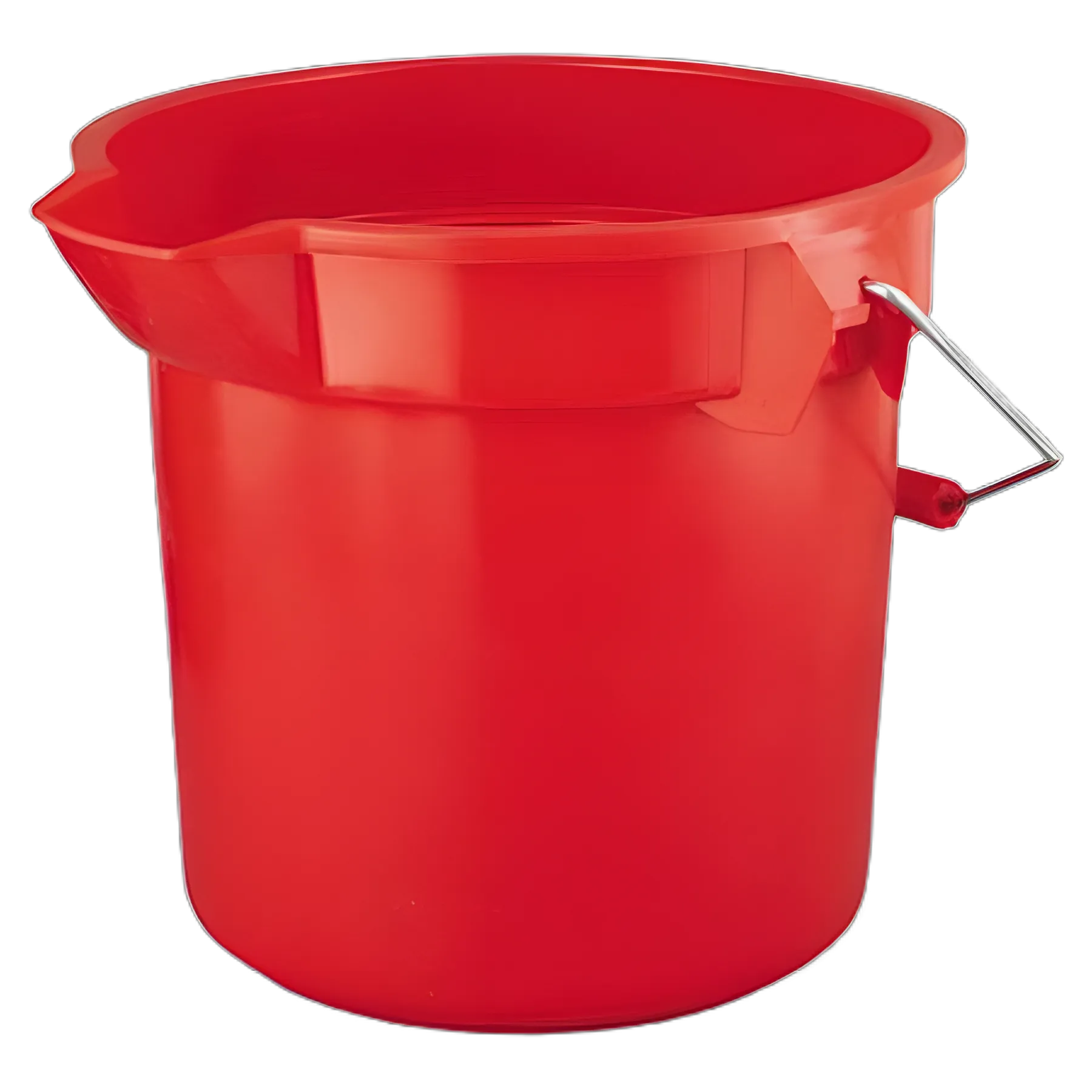 BRUTE Round Utility Pail, 14 qt, Plastic, Red, 12" dia