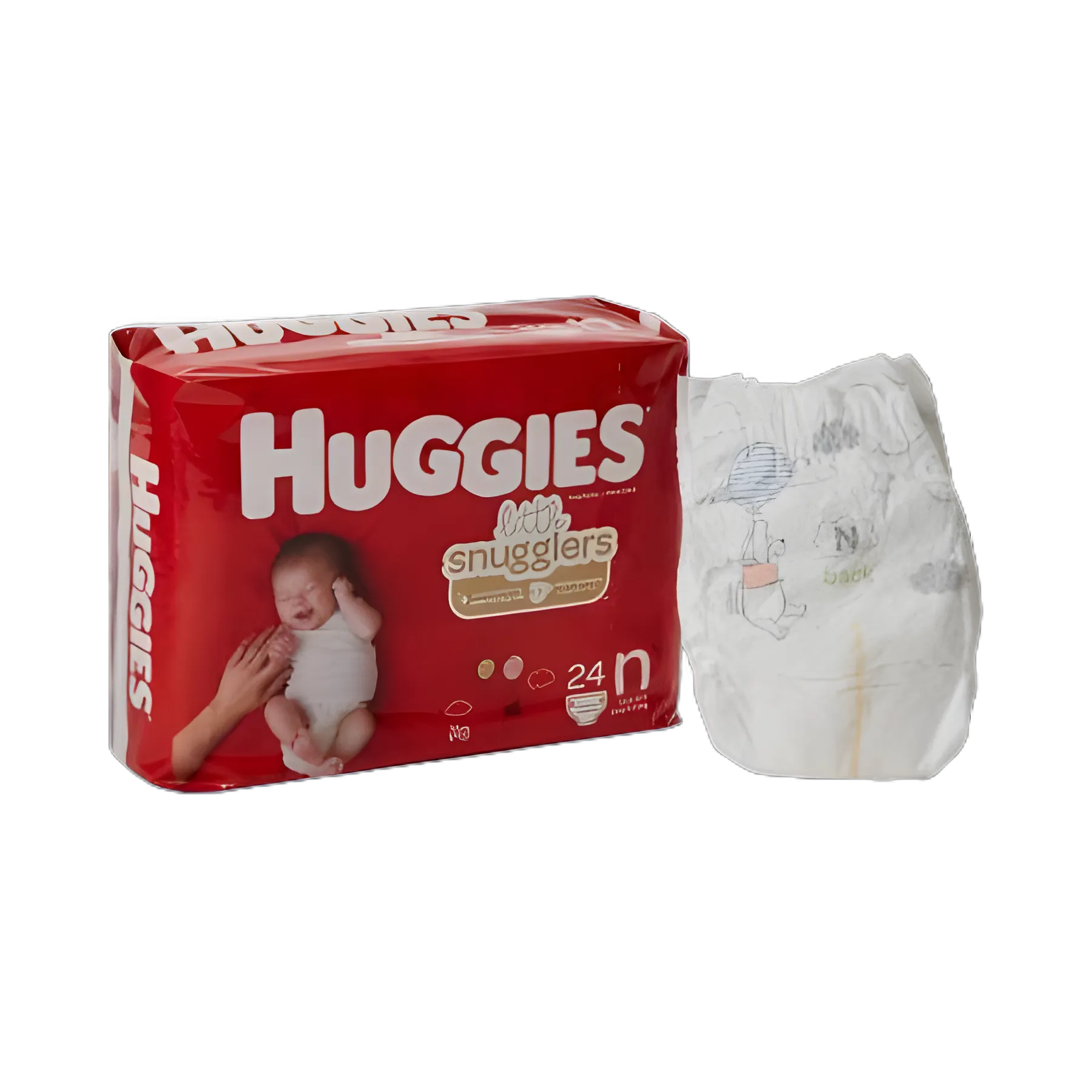 Unisex Baby Diaper Huggies® Little Snugglers Newborn Disposable Heavy Absorbency