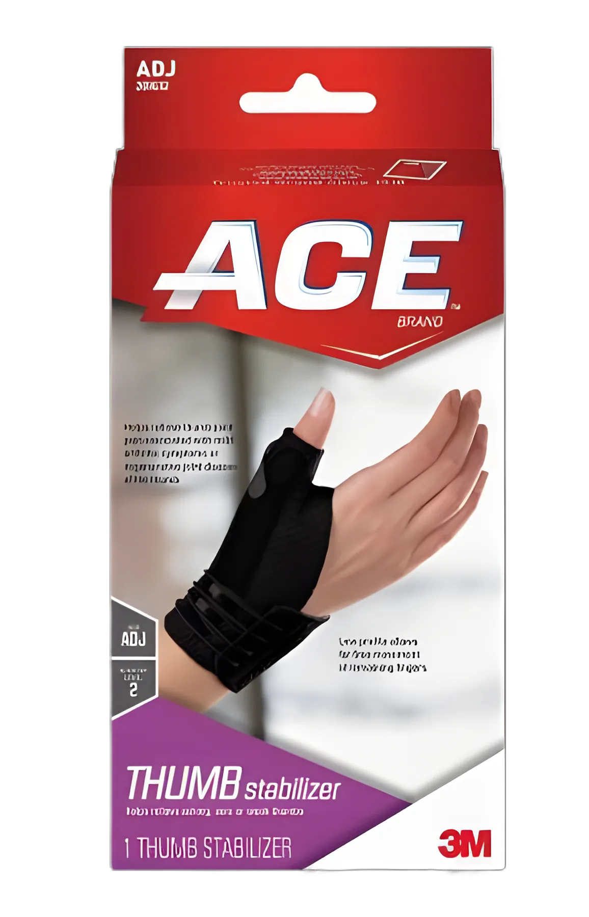 Ace™ Deluxe Thumb Stabilizer for Adults - Supportive Lacing System, One Size, Right Hand, Black