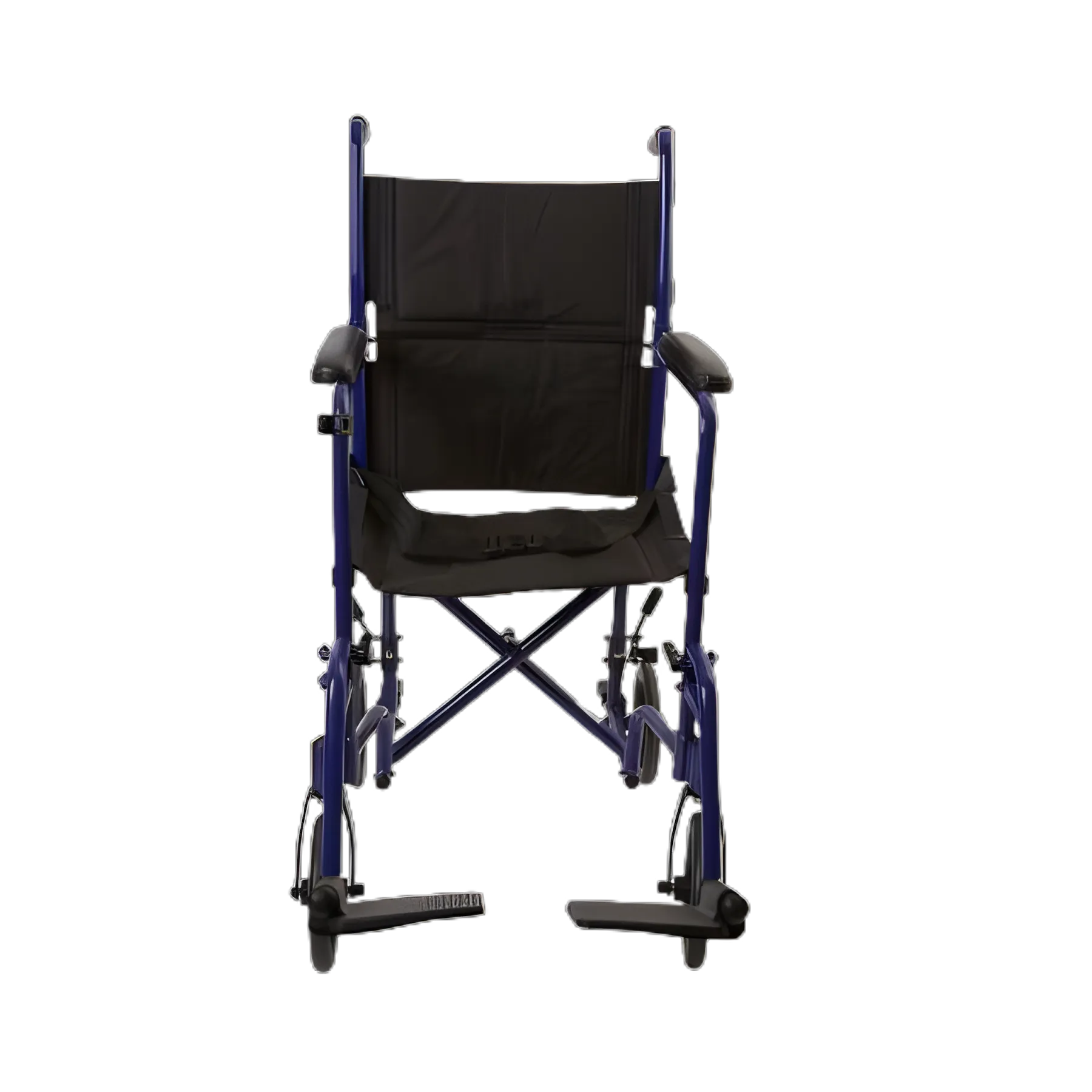 McKesson Lightweight Transport Chair with Swing-Away Footrests, 19 Inch Seat, Blue Aluminum Frame