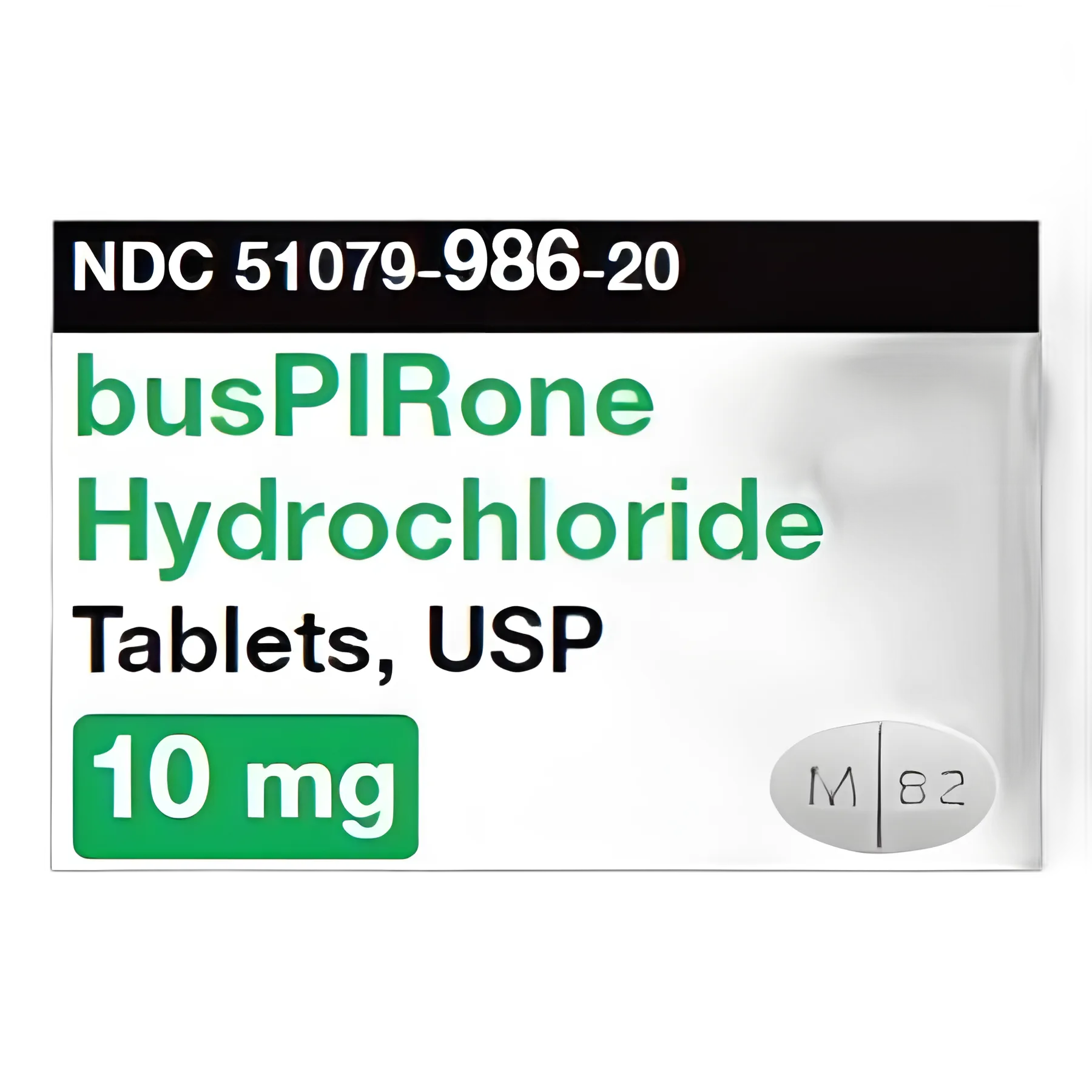 Buspirone HCl 10 mg Tablet Blister Pack 100 Tablets