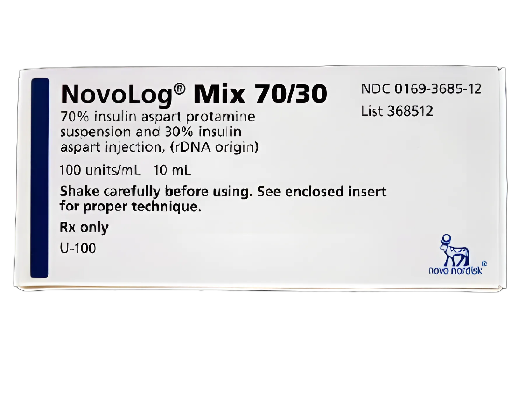 NovoLog® Mix 70/30 Insulin Aspart Protamine / Insulin Aspart 70 U - 30 U / mL Injection Multiple-Dose Vial 10 mL