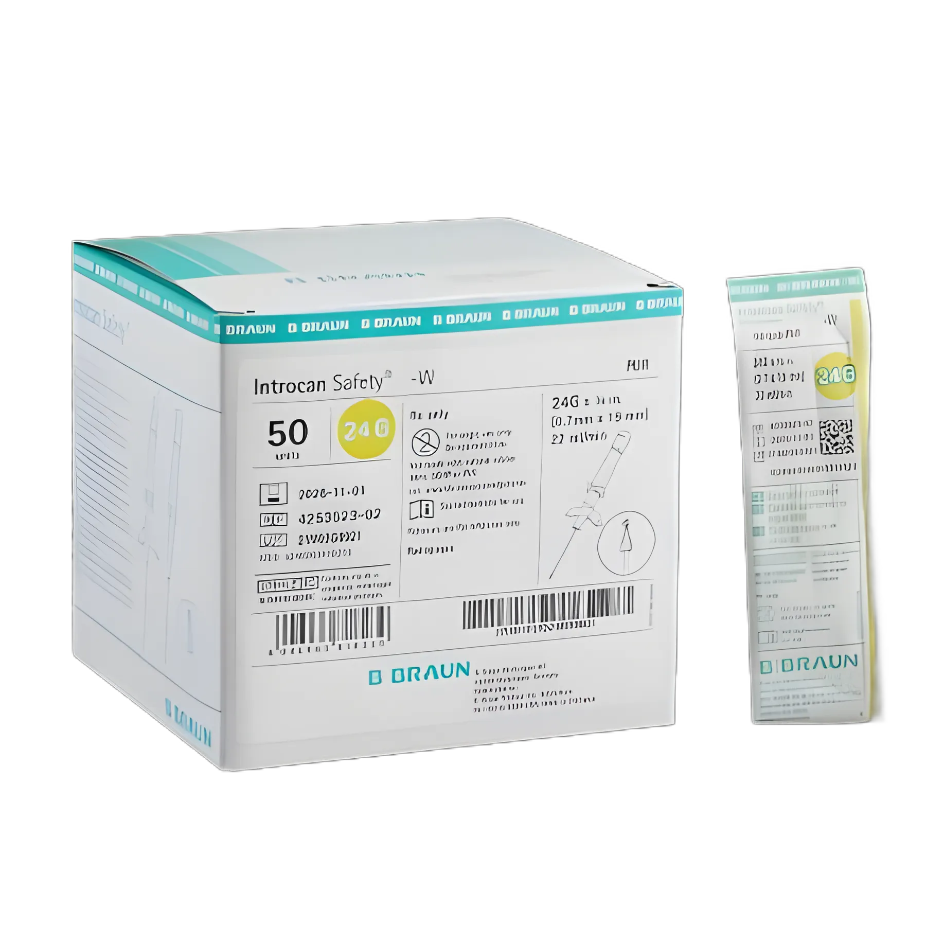 Peripheral IV Catheter Introcan Safety® 24 Gauge 0.75 Inch Sliding Safety Needle - 4253523-02