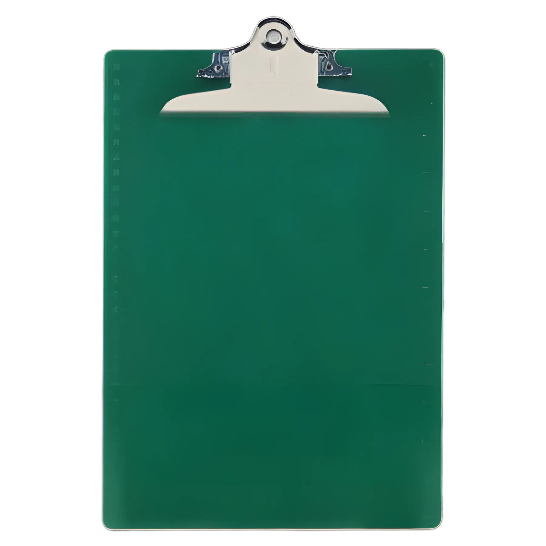 Recycled Plastic Clipboard with Ruler Edge, 1" Clip Capacity, Holds 8.5 x 11 Sheets, Green