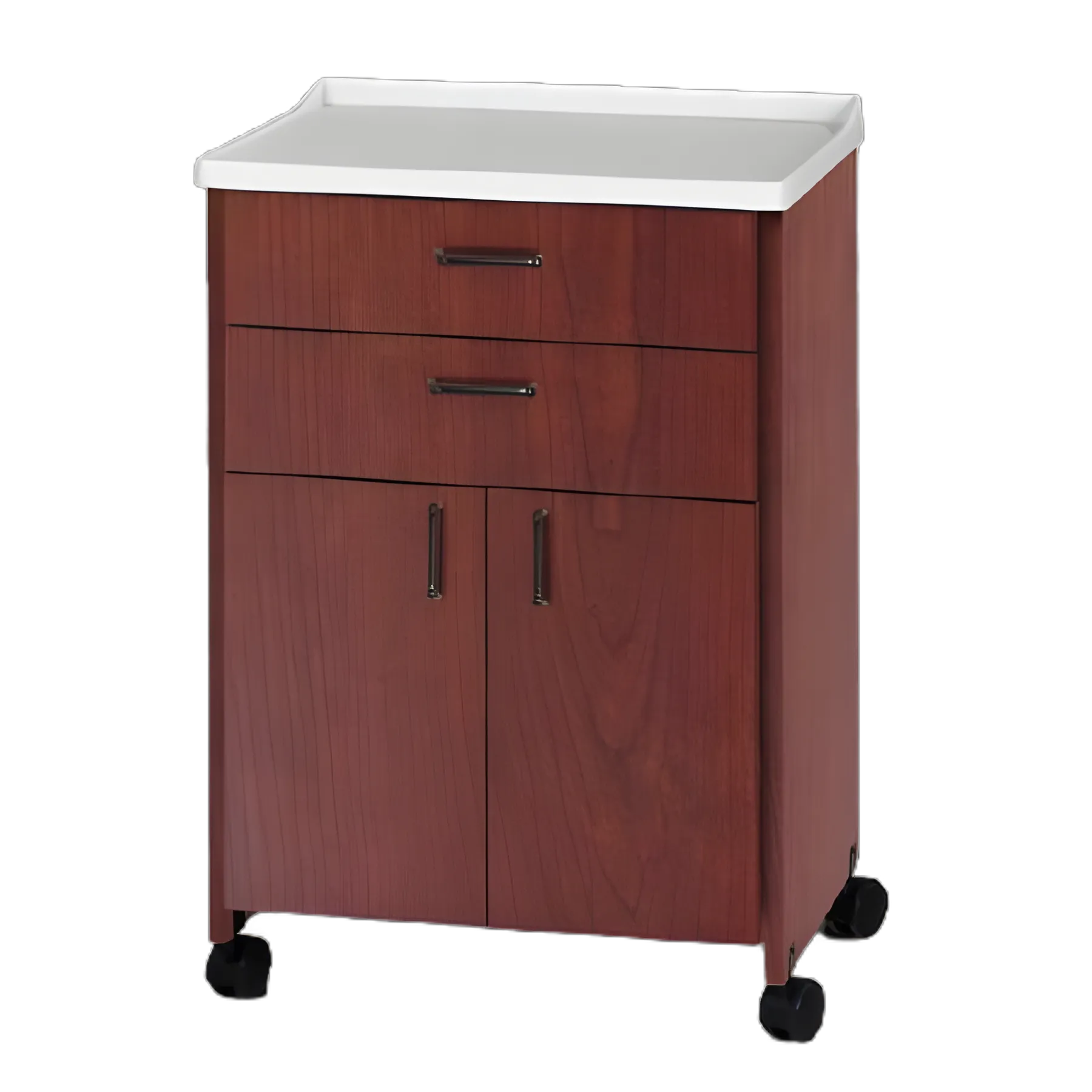 Clinton Industries Mobile Treatment Cabinet 18.25x24x35.25 Inch with Dual Doors and Drawers