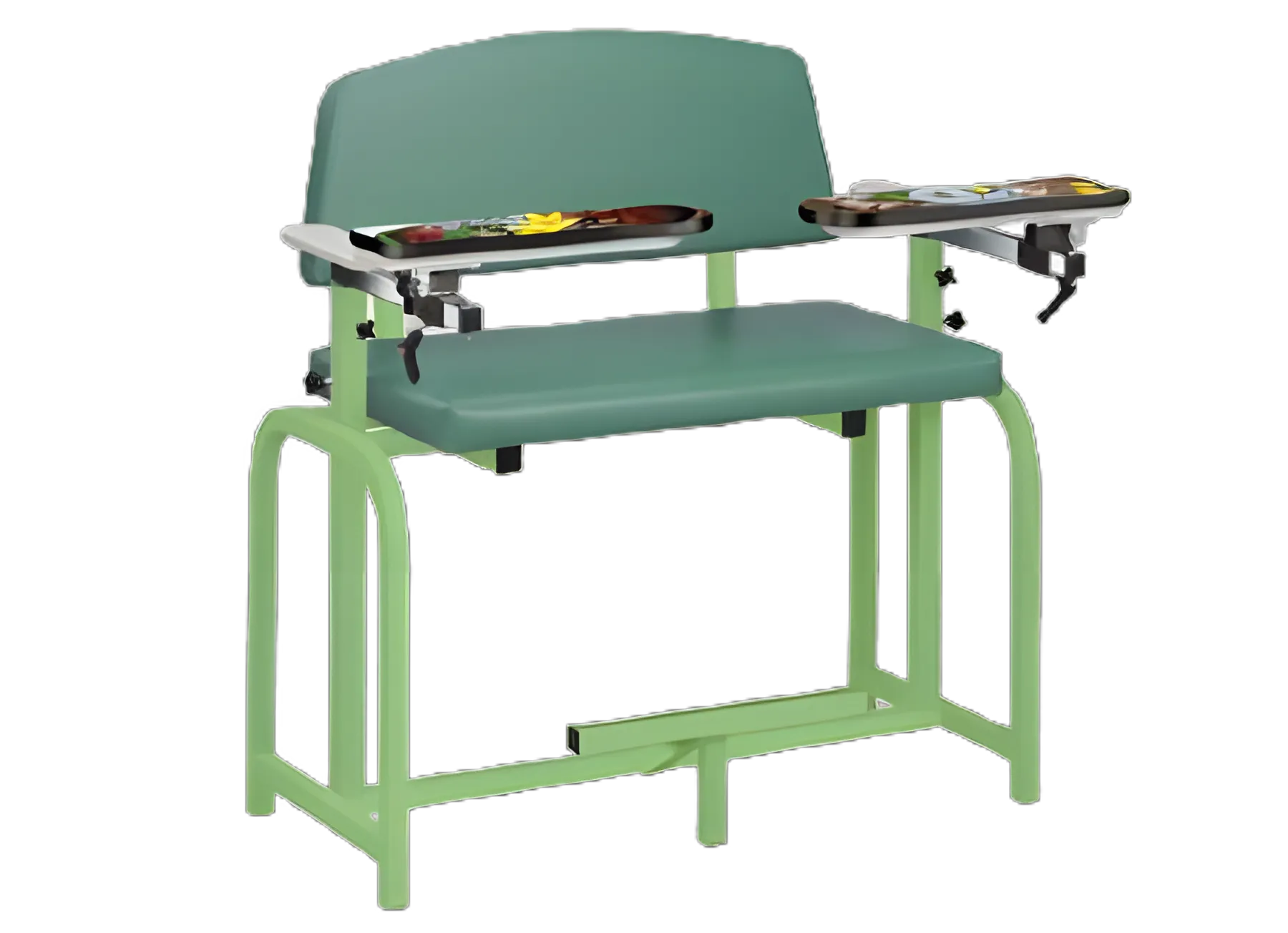 Pediatric Blood Drawing Chair with Flip-Up Arms and Spring Garden Design